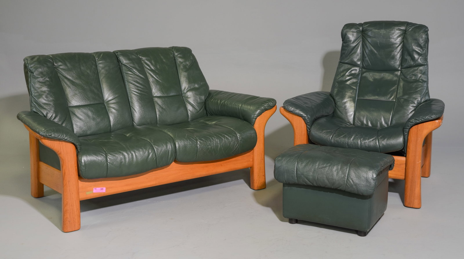 Mid Century Ekornes Stressless Sofa, Arm Chair & Stool (1 of 7)