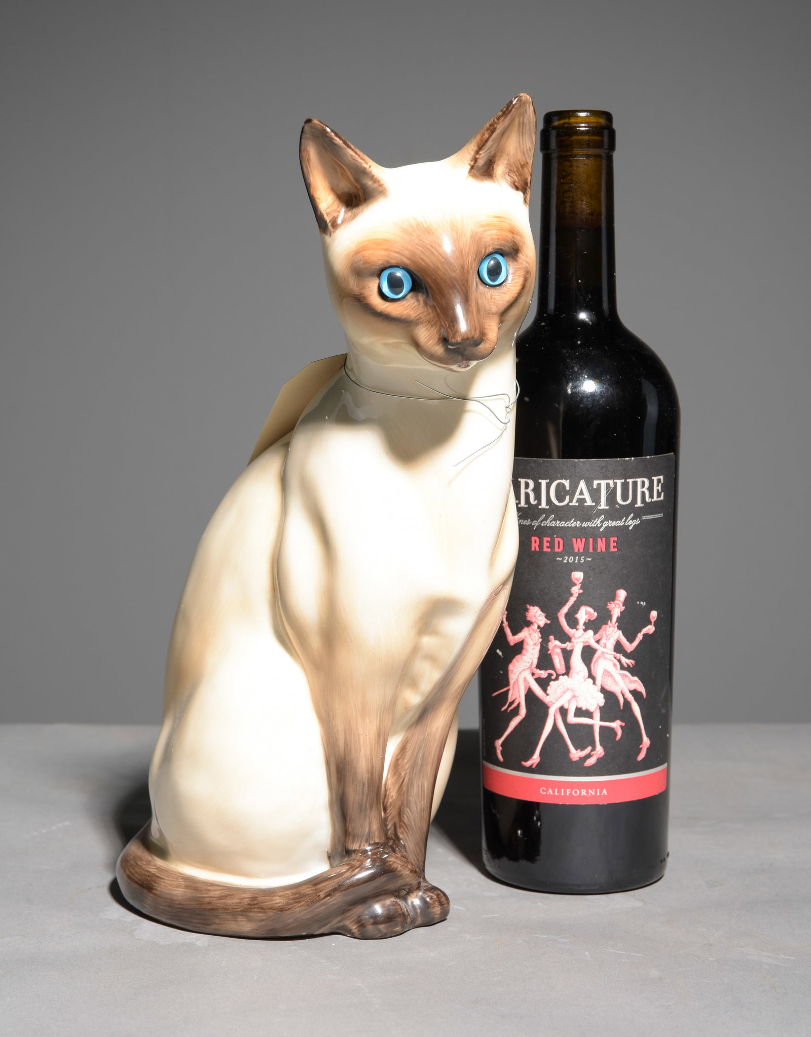 Staffordshire Sitting Siamese Cat with Glass Eyes: Staffordshire Sitting Siamese Cat with Glass Eyes by Just Cats & Co. - 11.5 in tall x 4.5 x 8.5