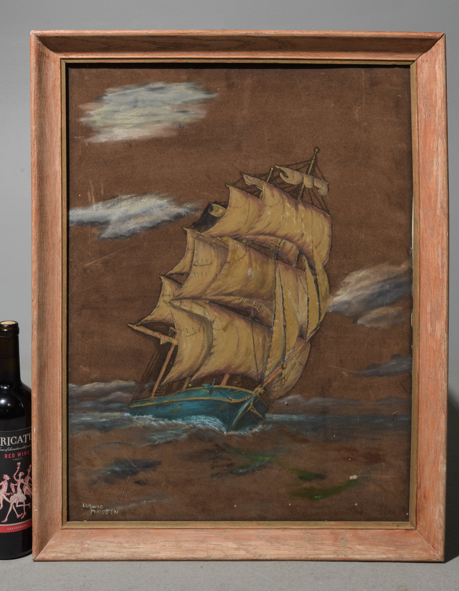 Framed Art on Board - Ship at Sea (1 of 3)