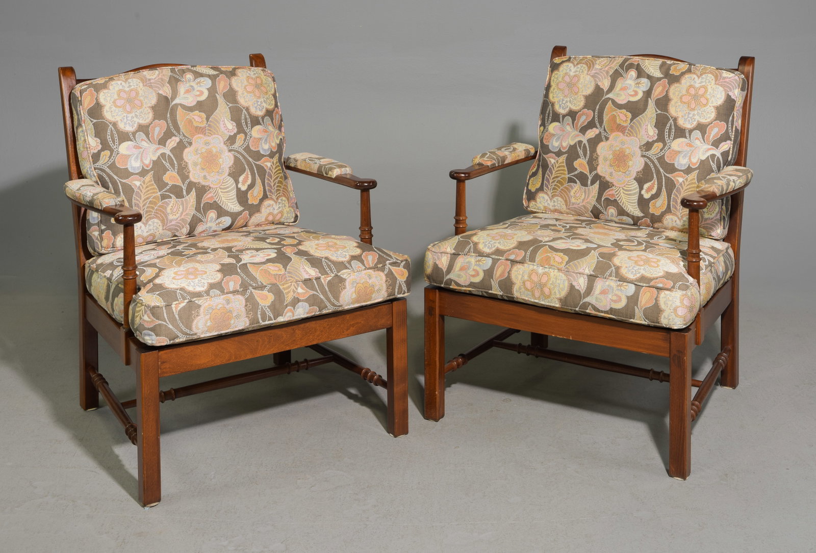 Swedish Pair of Upholstered Arm Chairs (1 of 5)