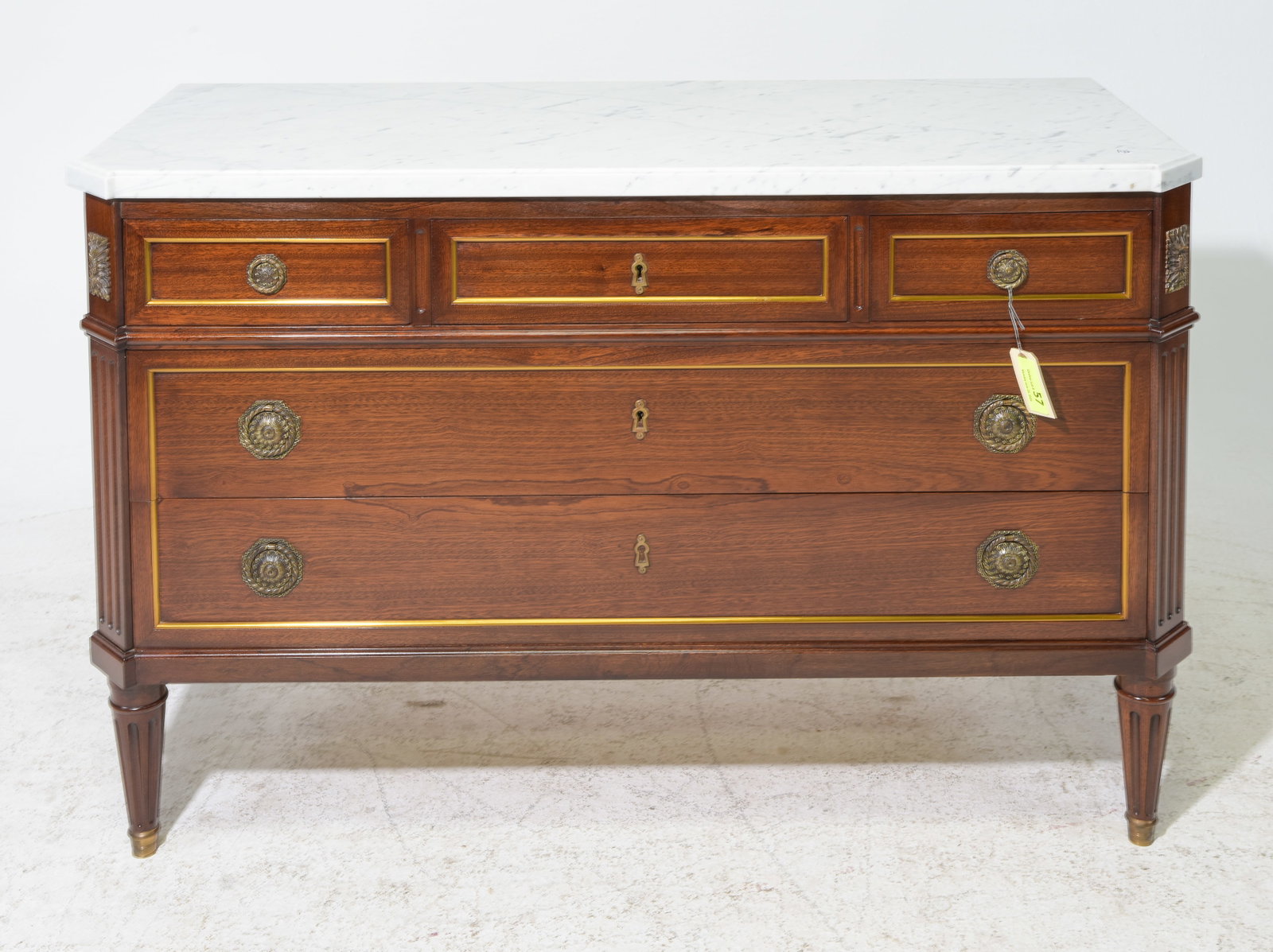 Louis XVI Style White Marble Top Chest #2 (1 of 7)