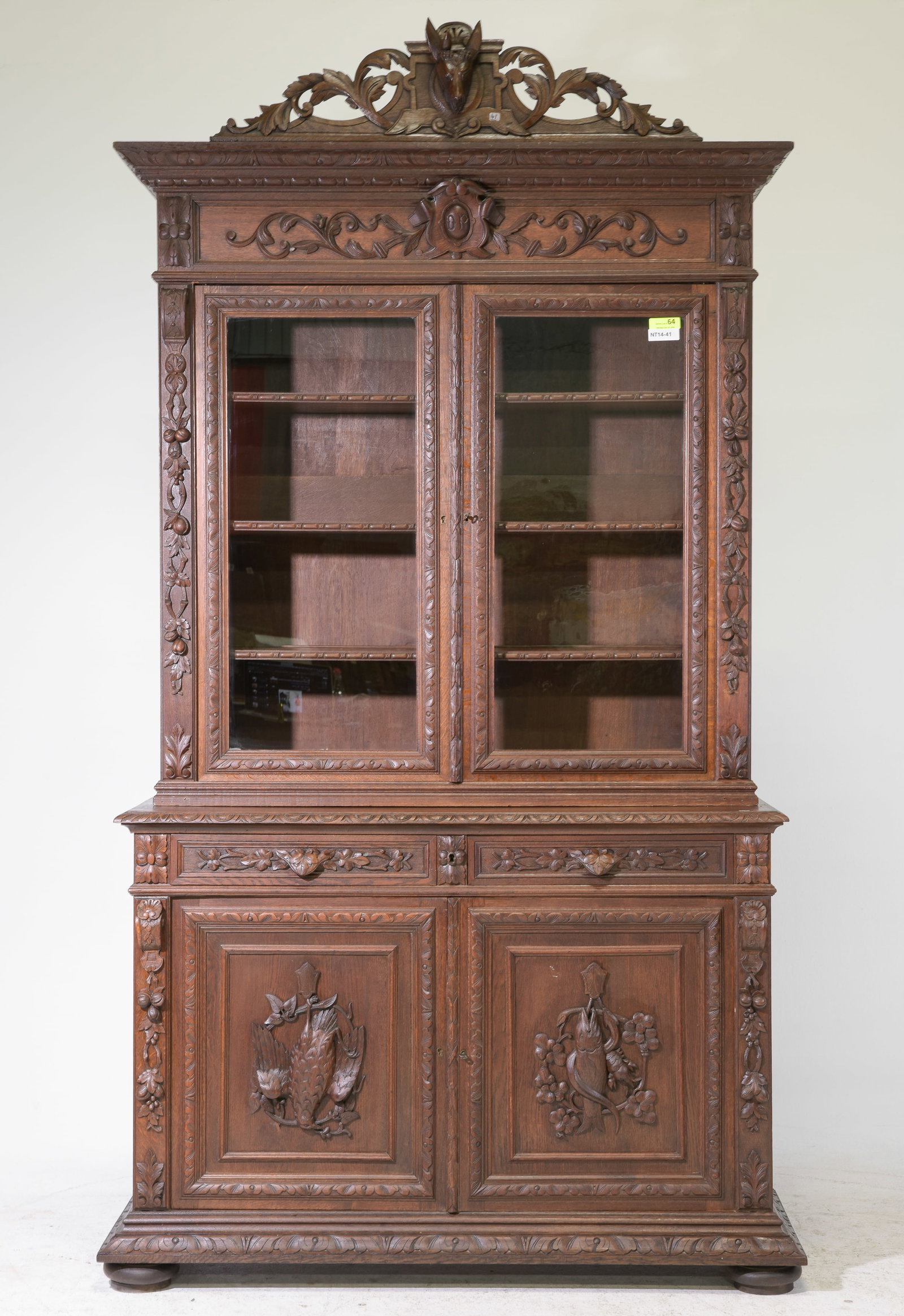 Renaissance Style Carved Oak Hunt Cupboard (1 of 9)