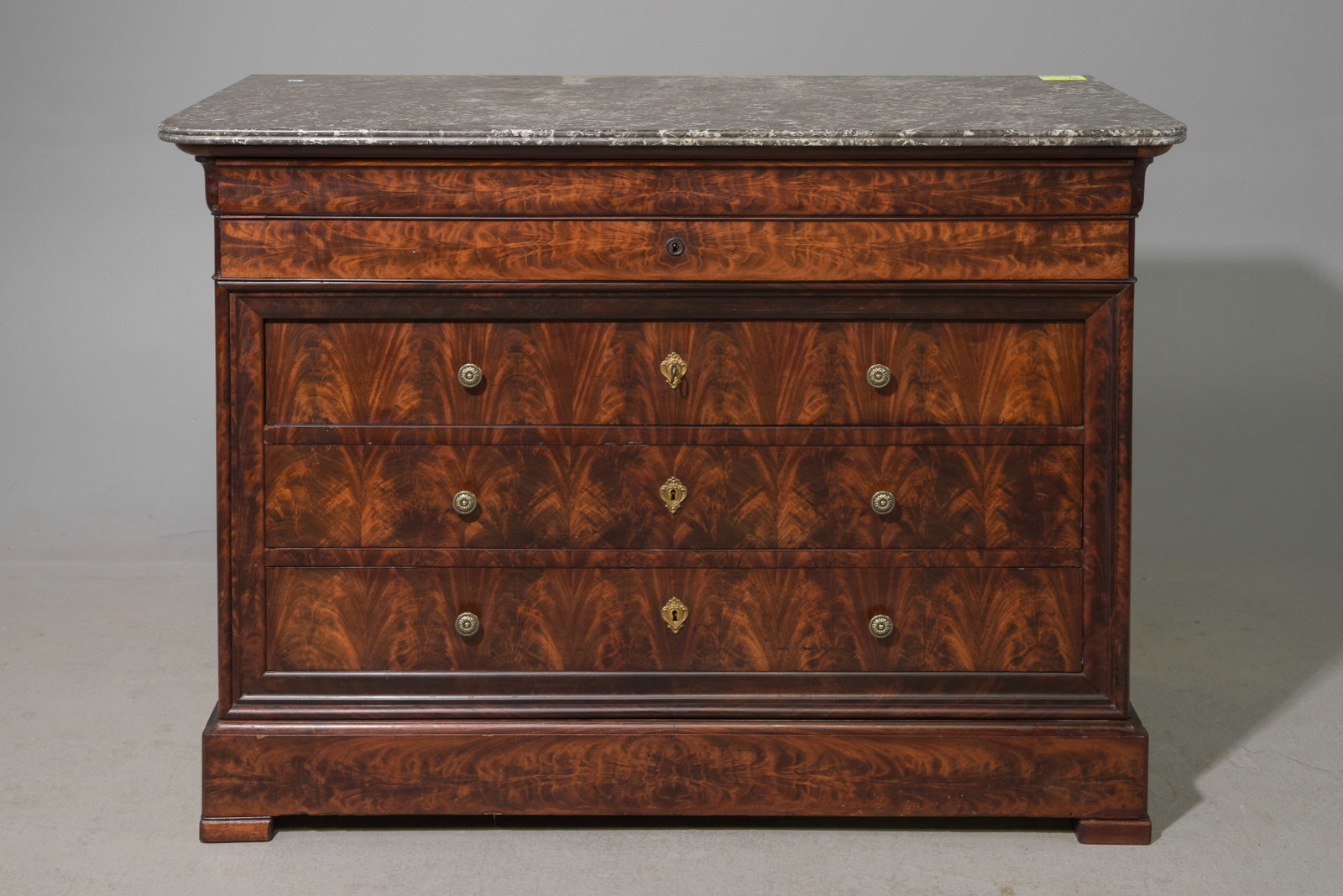 French Marble Top Mahogany Secretary Chest (1 of 6)