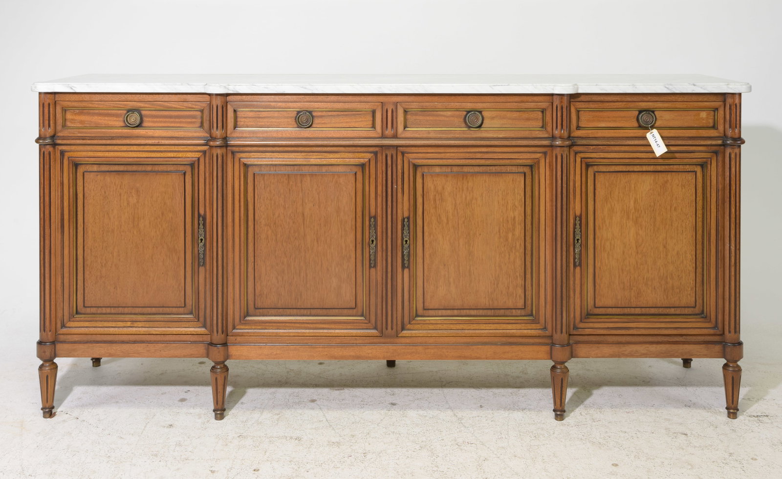 Louis XVI Style White Marble Top Sideboard (1 of 7)