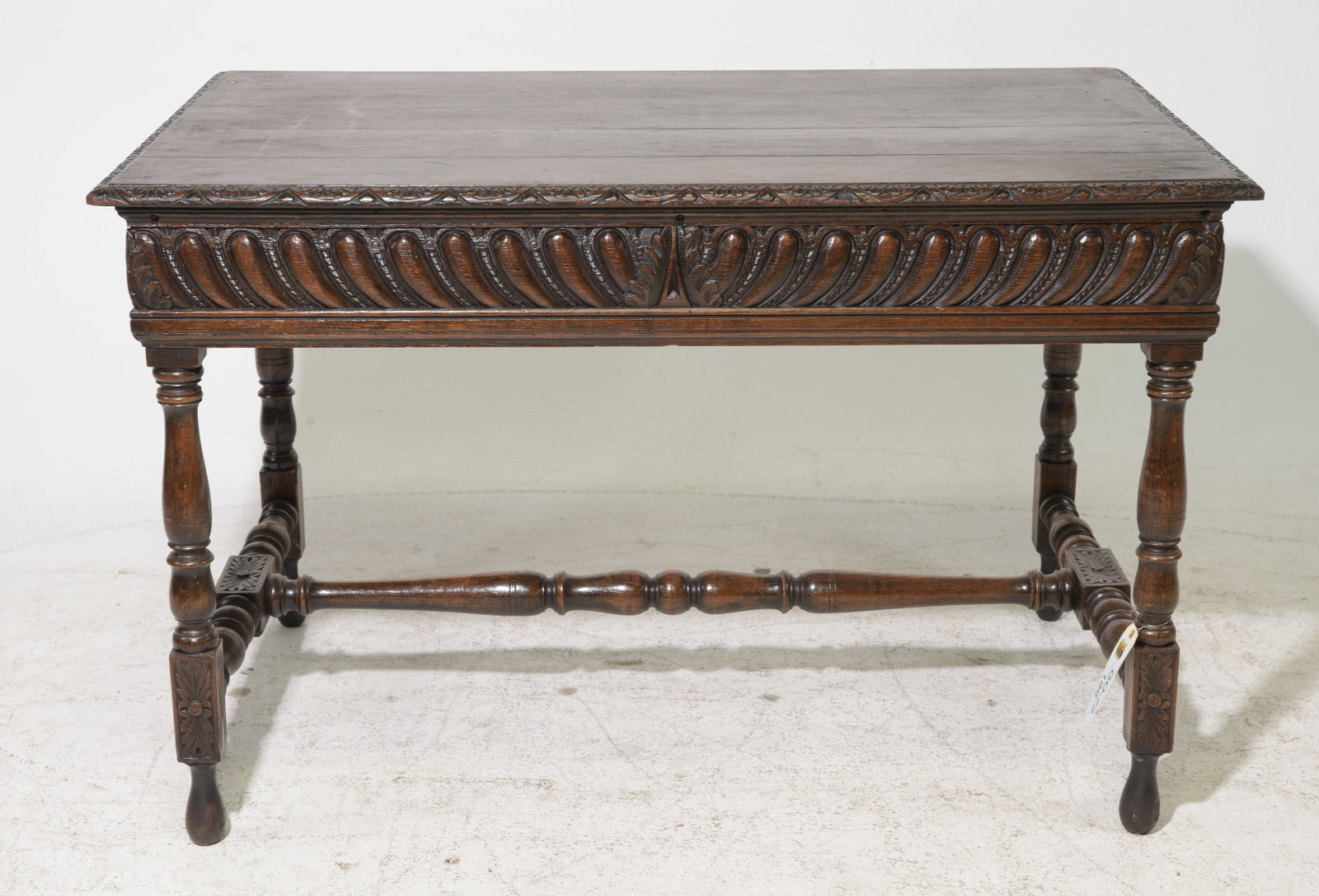 Renaissance Style Carved Oak Writing Table (1 of 5)