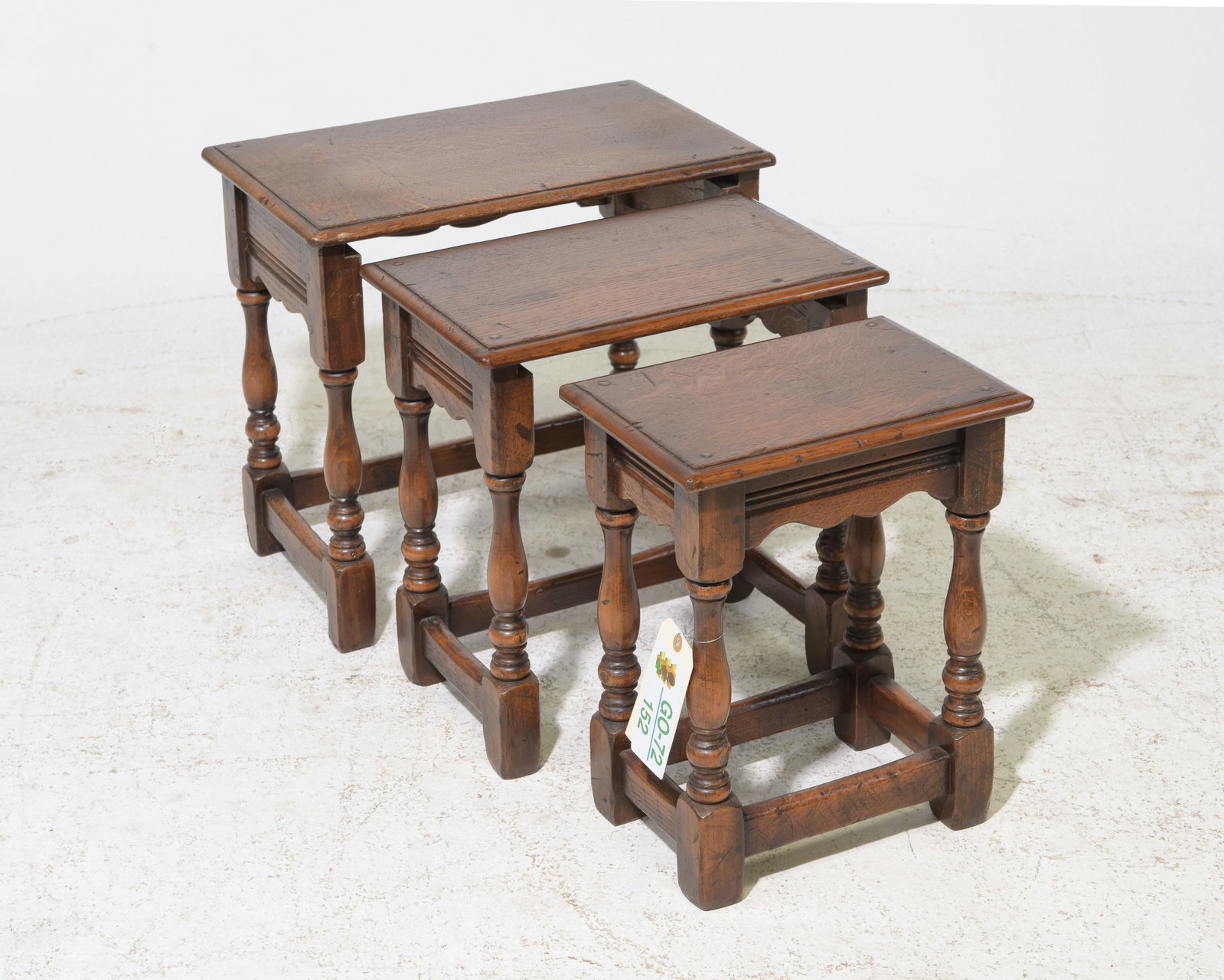 British Oak Nest of 3 Tables (1 of 4)