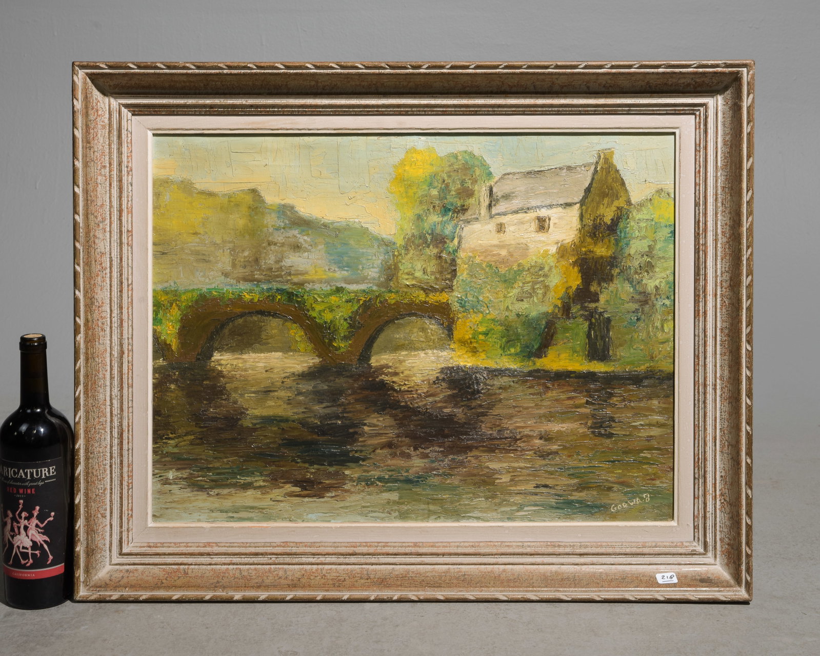 Framed Oil on Canvas Landscape: Framed Oil on Canvas Landscape - 24 in tall x 29.5 x 3, The work itself is 18 x 24