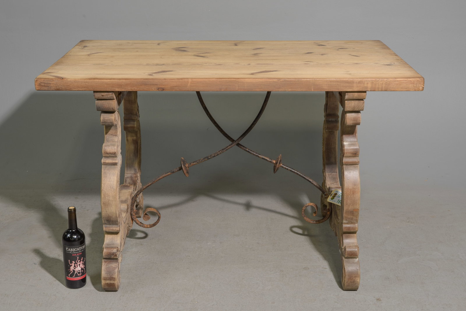Spanish Style Bleached Oak Table with Iron Stretcher (1 of 3)