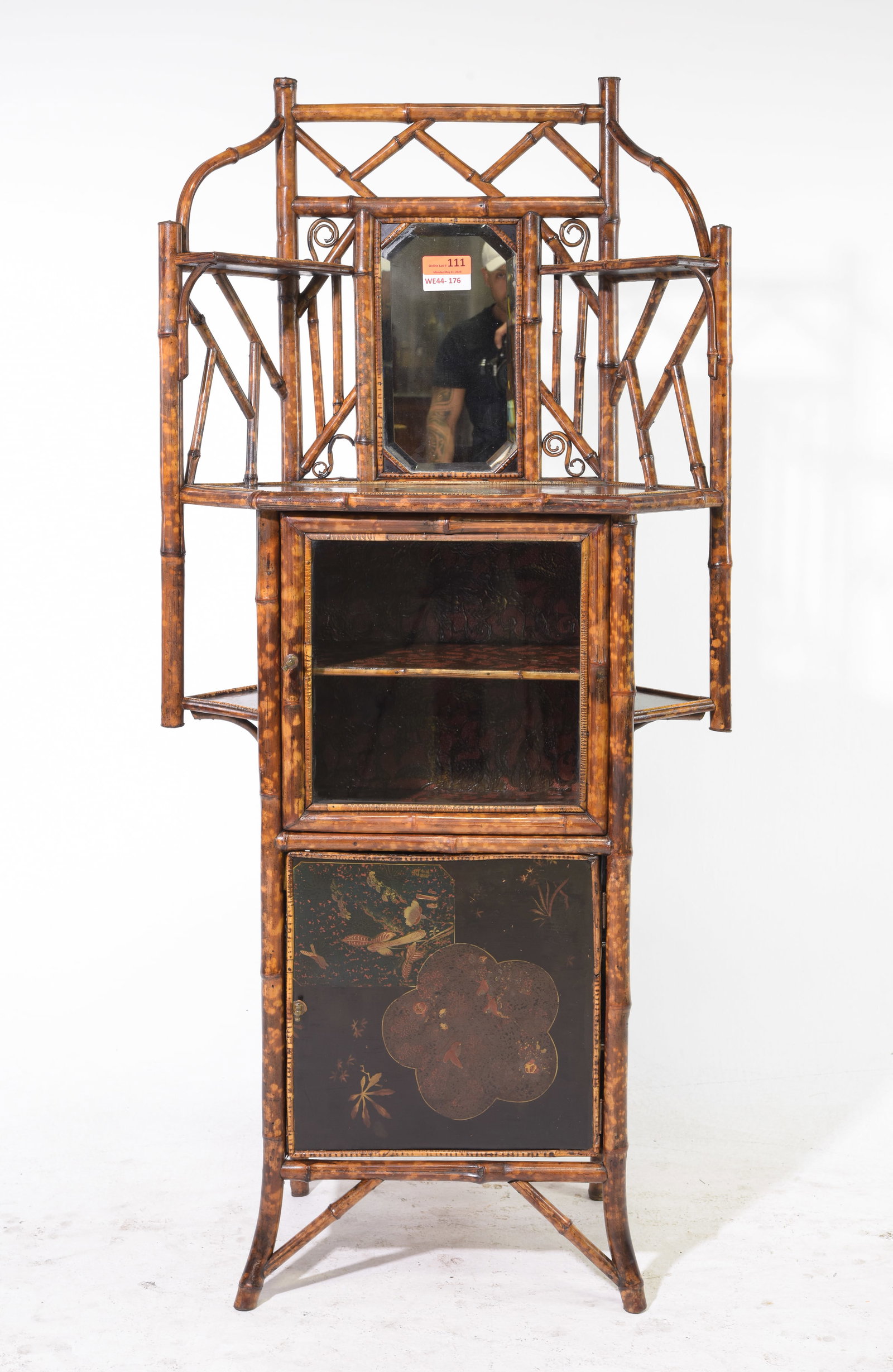 Bamboo Mirror Back Hall Cabinet (1 of 6)