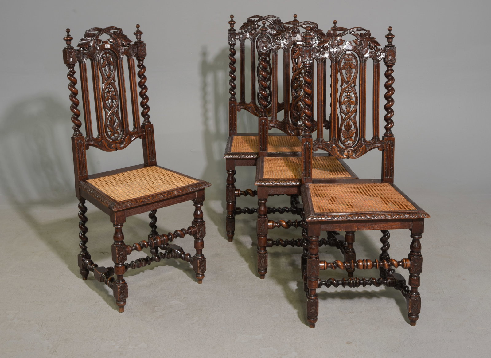 Louis XIII Style Set of Four French Twist Chairs (1 of 5)