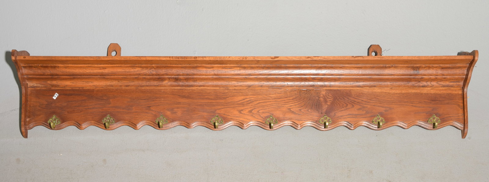 French Large Wall Shelf / Rack with Hooks - 2