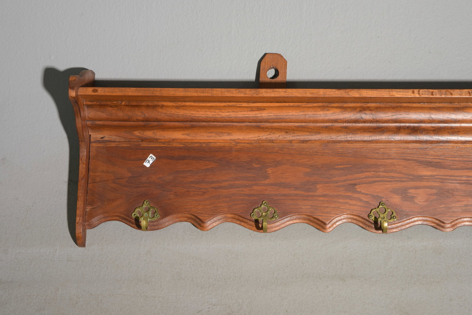 French Large Wall Shelf / Rack with Hooks - 3