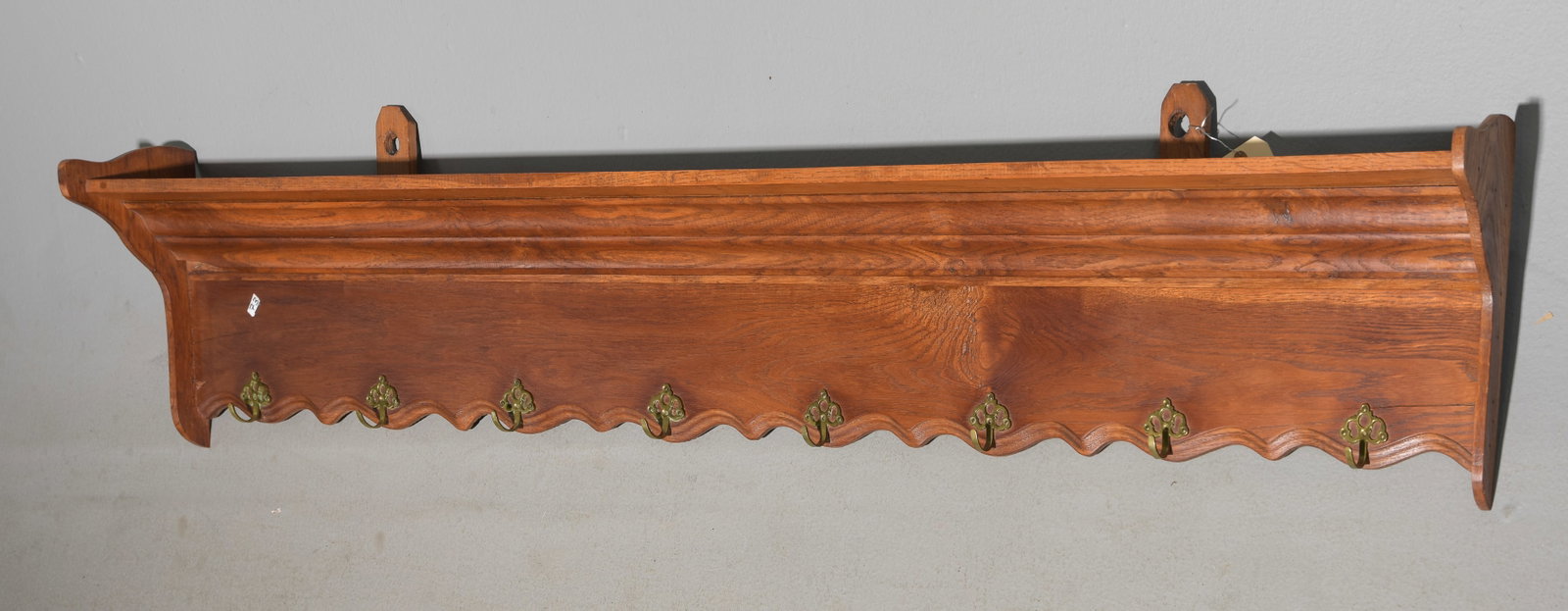 French Large Wall Shelf / Rack with Hooks - 4