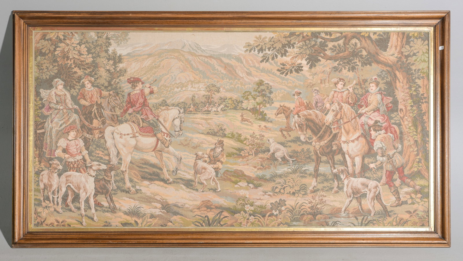 French Large Oak Framed Needlepoint Tapestry #1 (1 of 4)