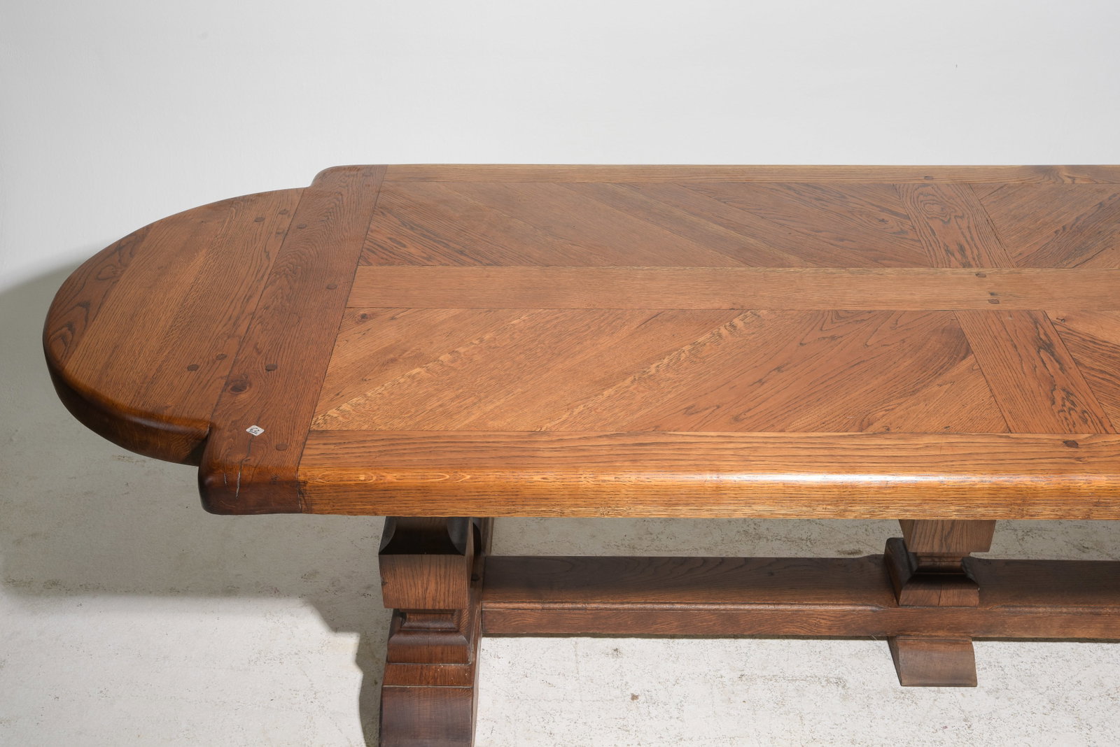 French Large Solid Heavy Oak Monastery Table - 2