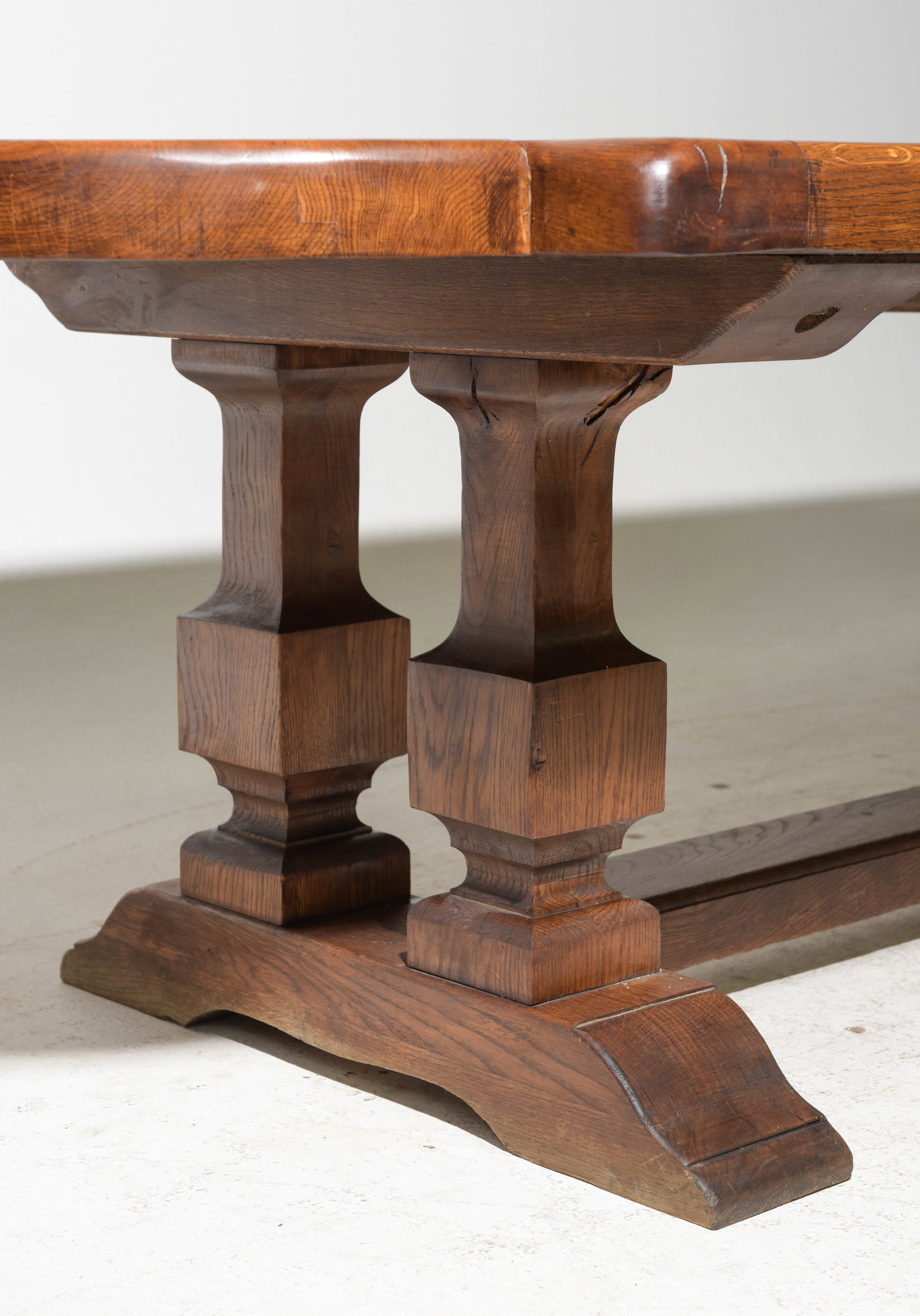 French Large Solid Heavy Oak Monastery Table - 4