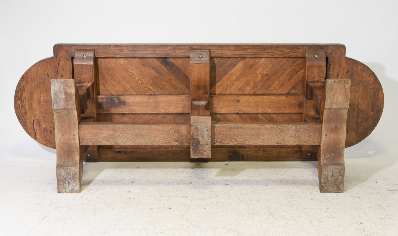 French Large Solid Heavy Oak Monastery Table - 5