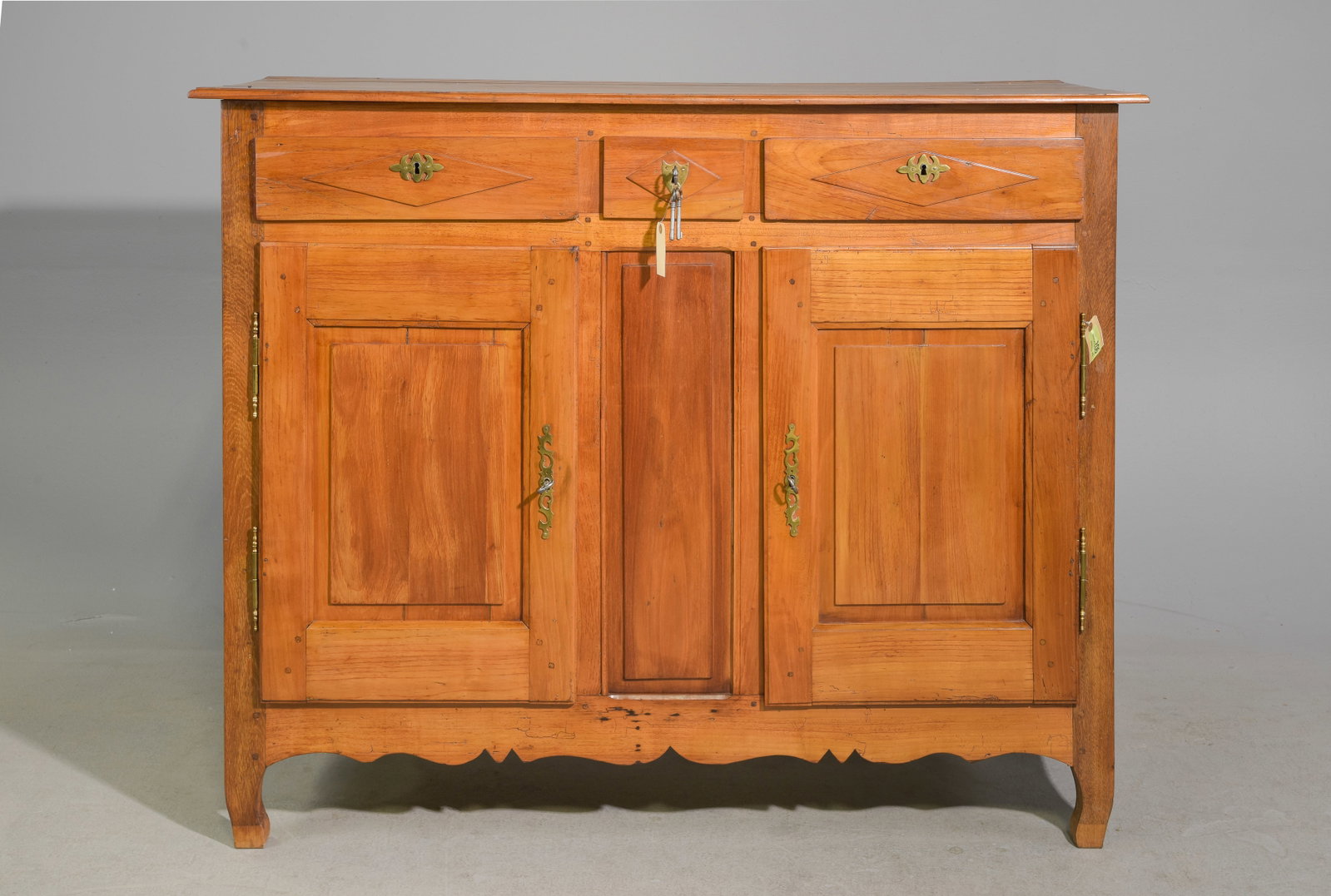 Louis XV Style Cherry Tall Buffet / Sideboard: French Louis XV Style Cherry Tall Buffet / Sideboard - 46 in tall x 56.25 x 21.5