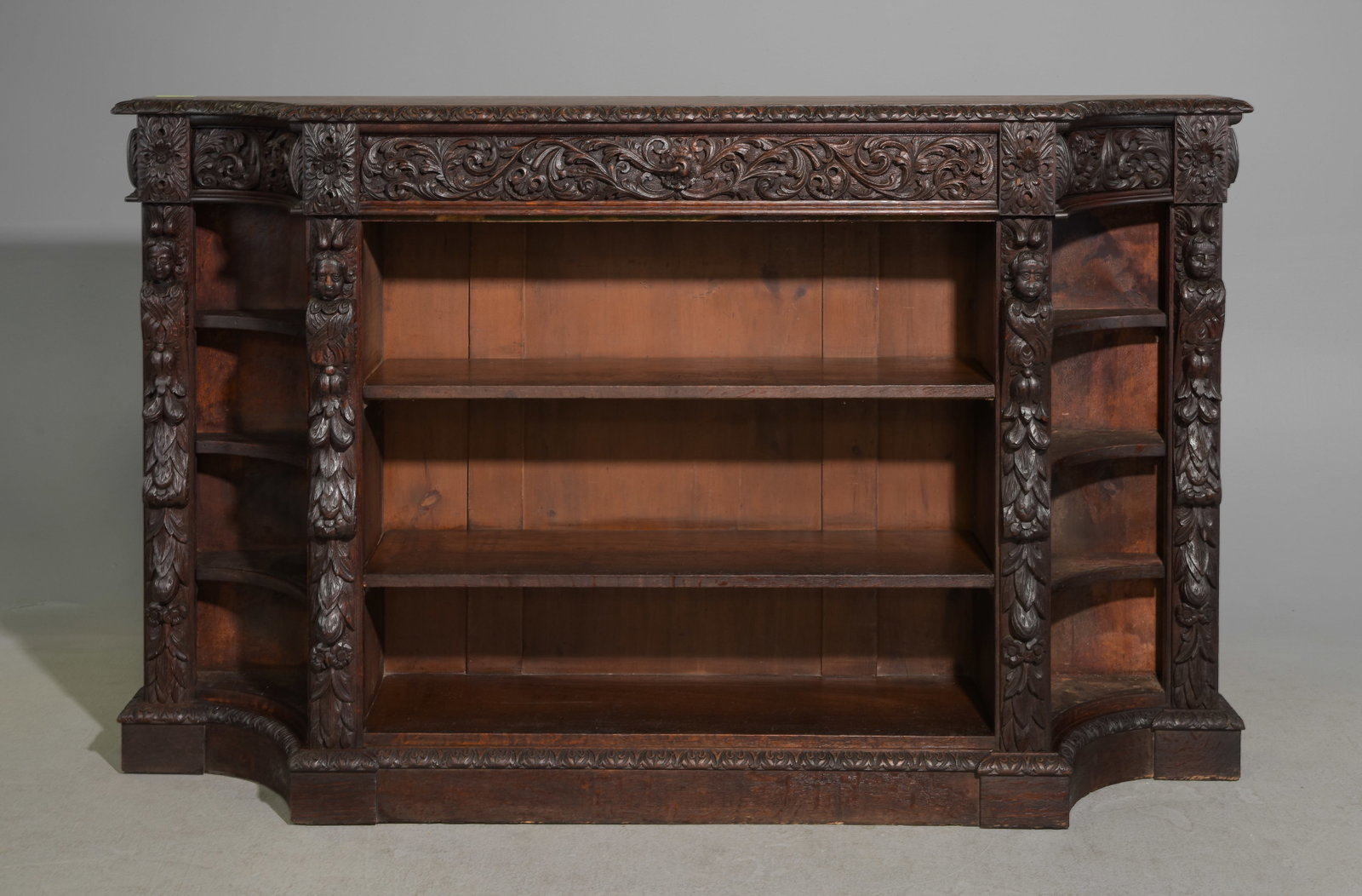 Renaissance Style Finely Carved Oak Bookshelf (1 of 5)