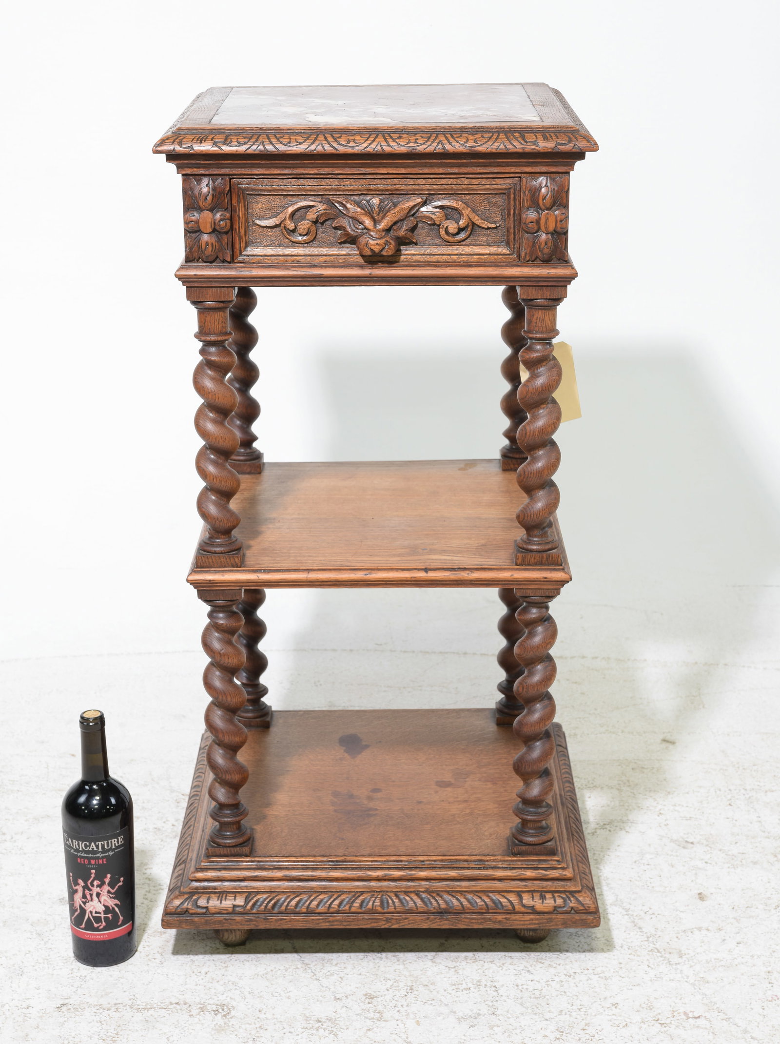Louis XIII Style French Twist Marble Top Stand (1 of 5)