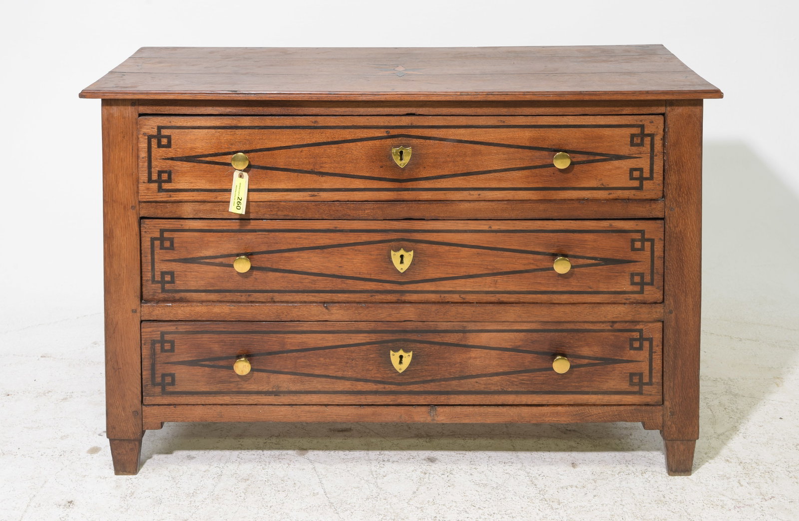 Louis XVI Style Oak Three Drawer Chest (1 of 6)