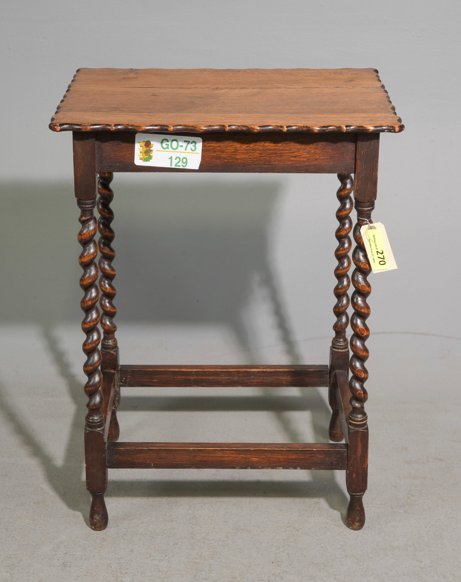 British Oak Barley Twist Occasional Table c.1930's (1 of 3)