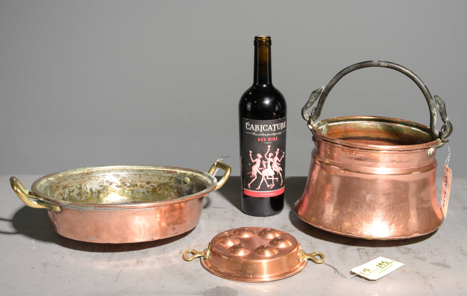 3pcs Assorted French Copper Pots / Pans (1 of 4)