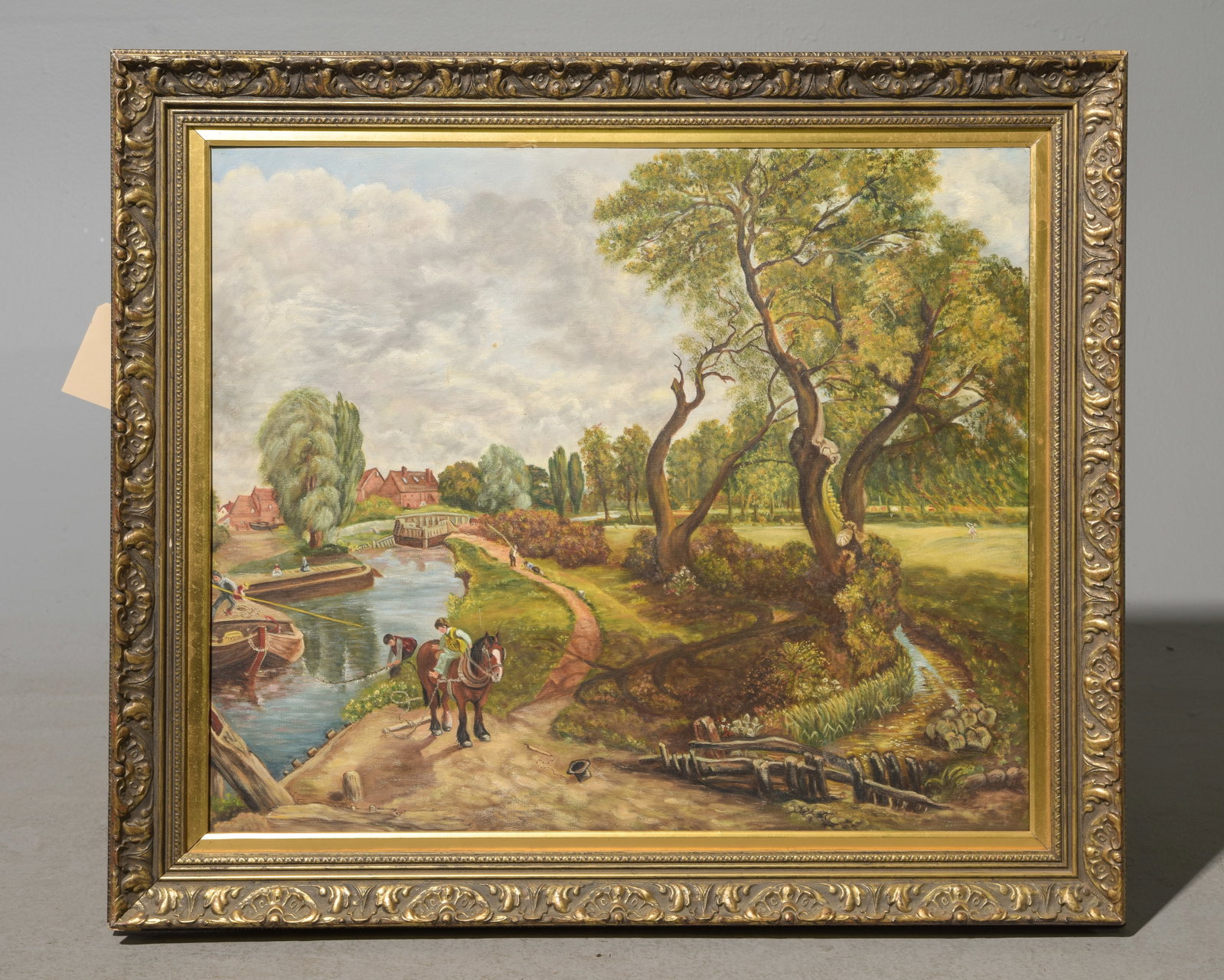 Framed Landscape Oil On Board: Framed Landscape Oil On Board - 25 in tall x 29 x 1.5, art itself is 21 in x 25 in