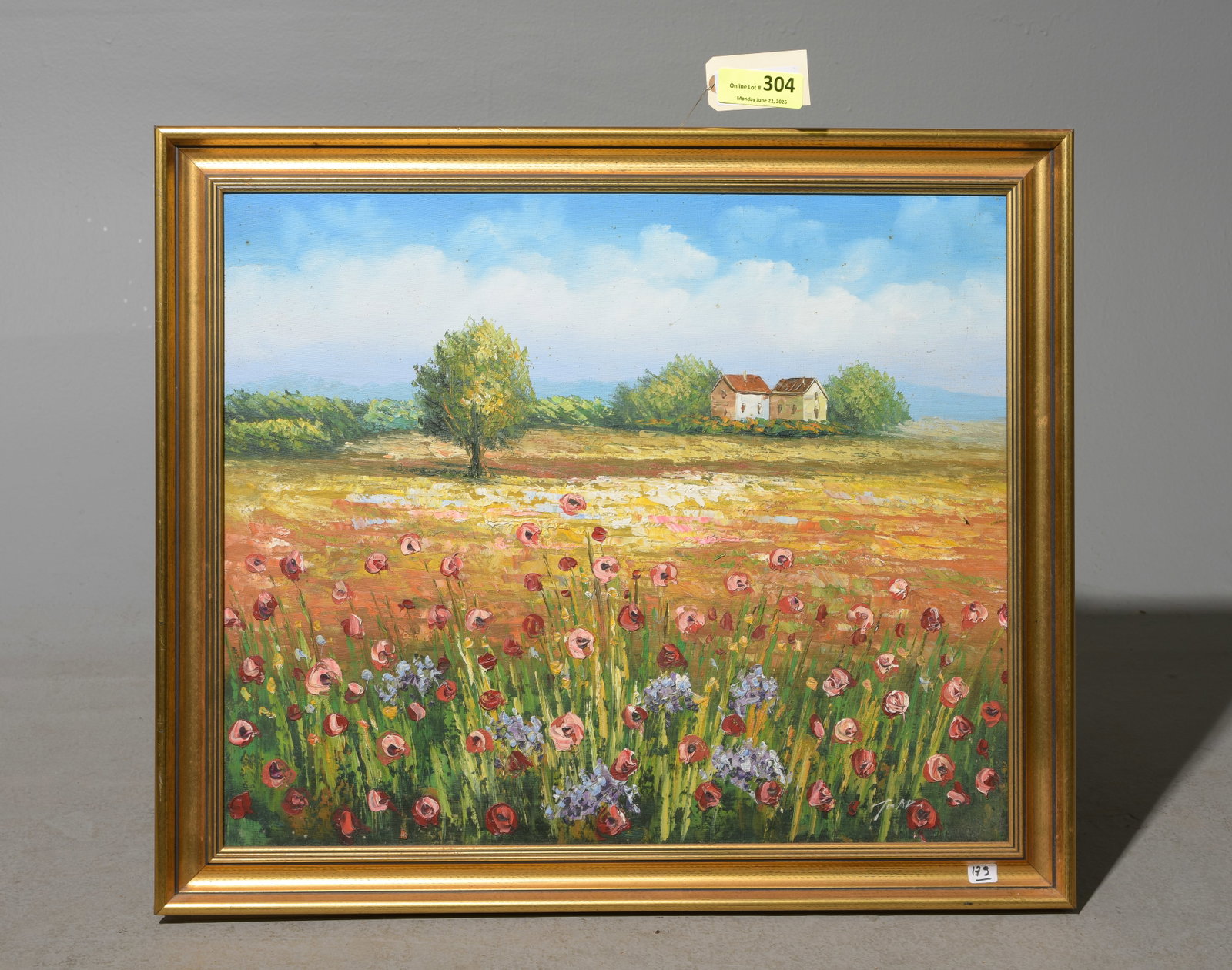 Gold Framed Oil On Canvas - Wildflower: Gold Framed Oil On Canvas - Wildflower - 23 in tall x 27 x 1, art itself is 19.75 in x 23.75