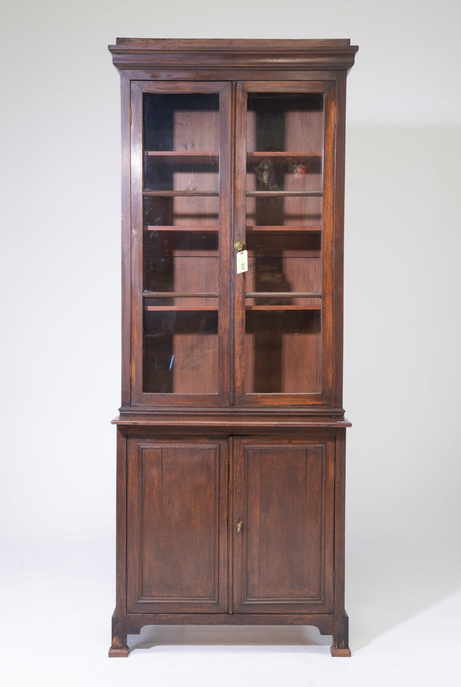 French Oak Step Back Bookcase / Cupboard: French Oak Step Back Bookcase / Cupboard - 79 in tall x 30 x 19
