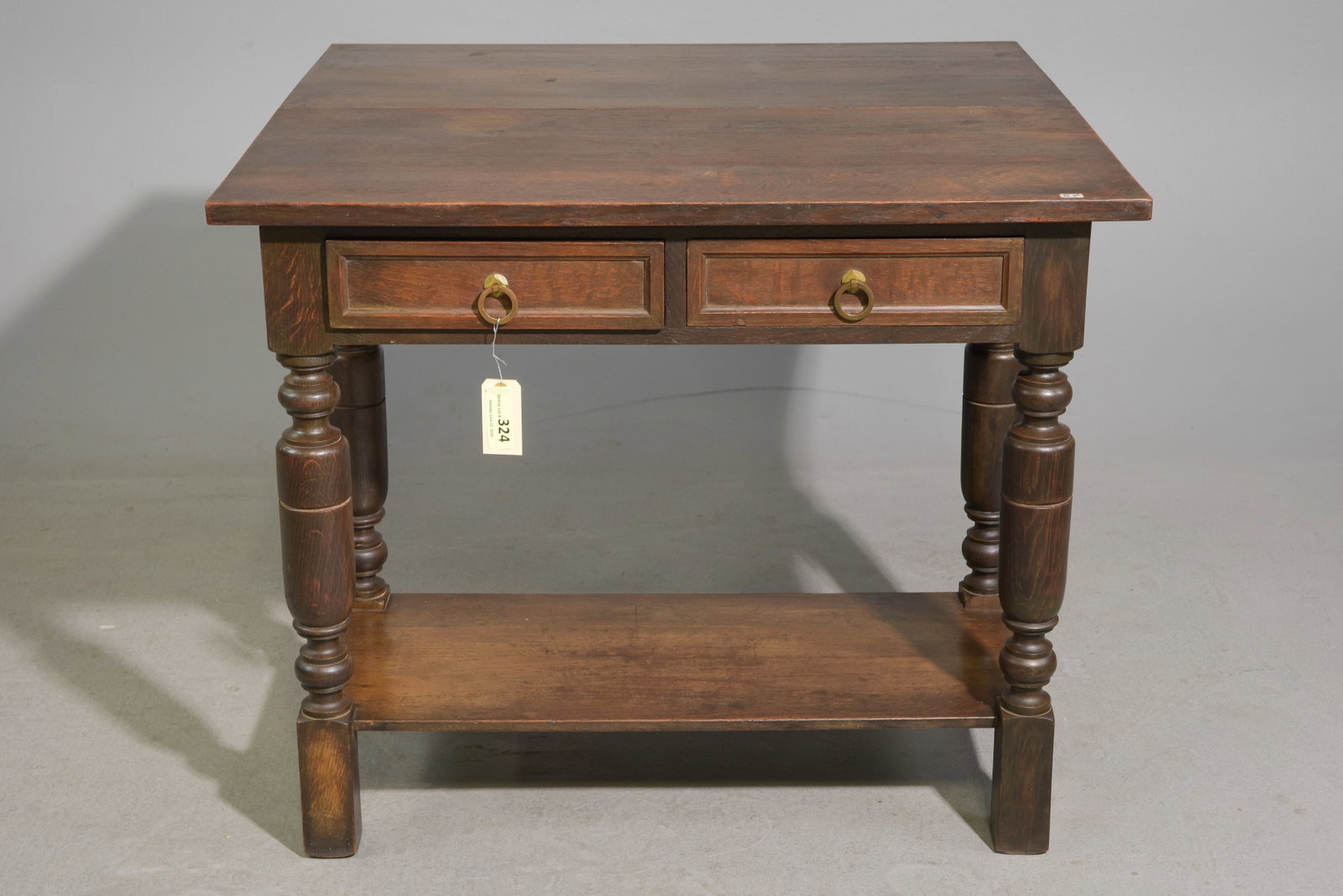 French Rustic Oak Drop Sided Table - 2
