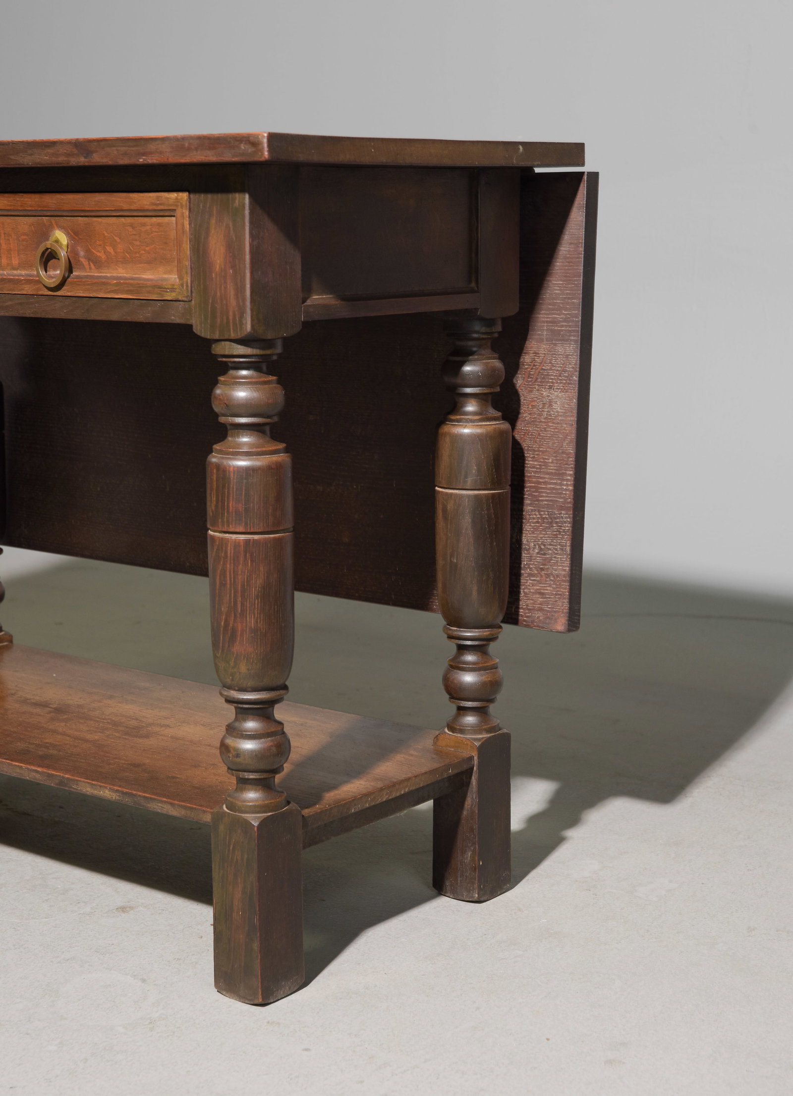 French Rustic Oak Drop Sided Table - 4