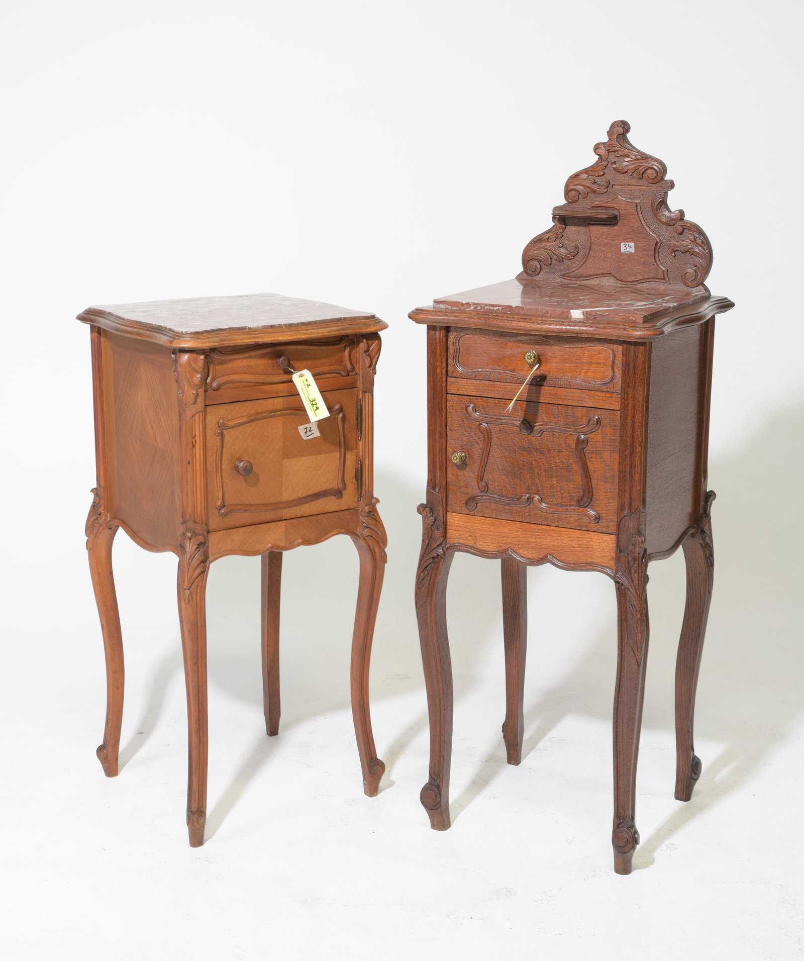 2 Louis XV Style Marble Top Nightstands #1 (1 of 5)