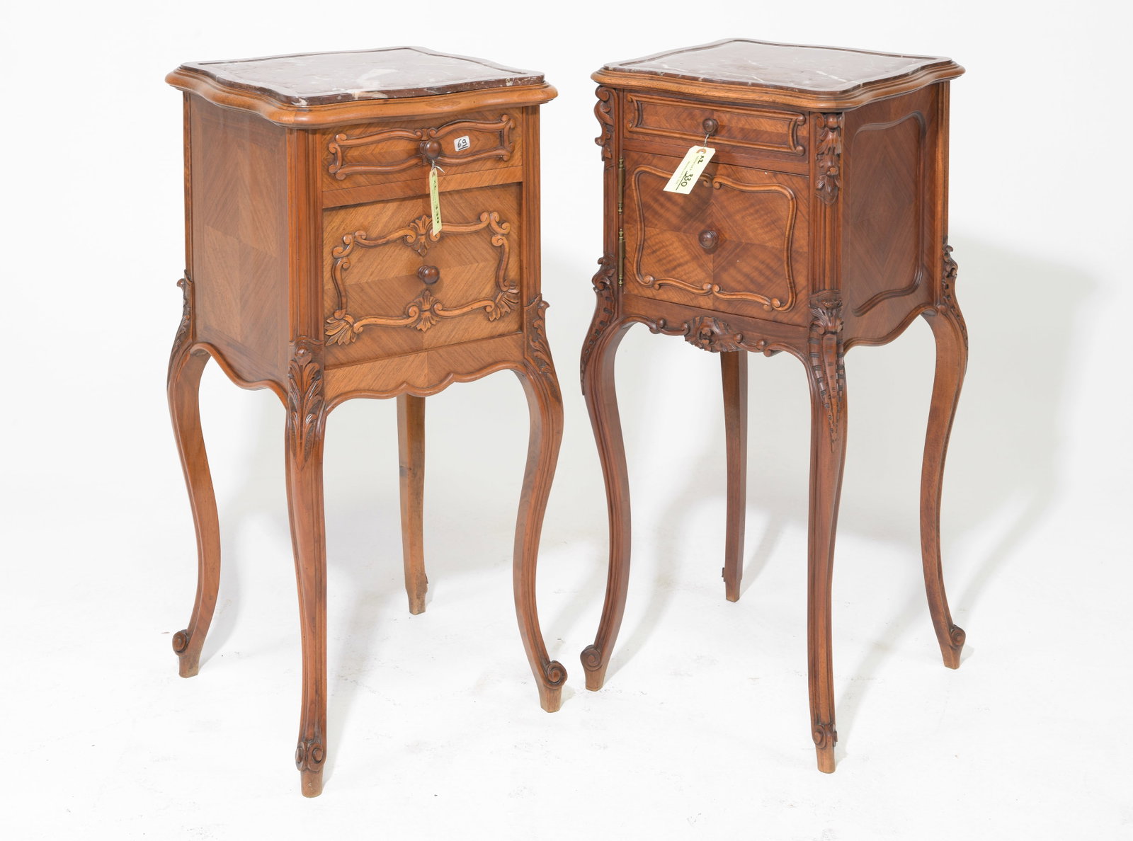 2 Louis XV Style Marble Top Nightstands #2 (1 of 5)