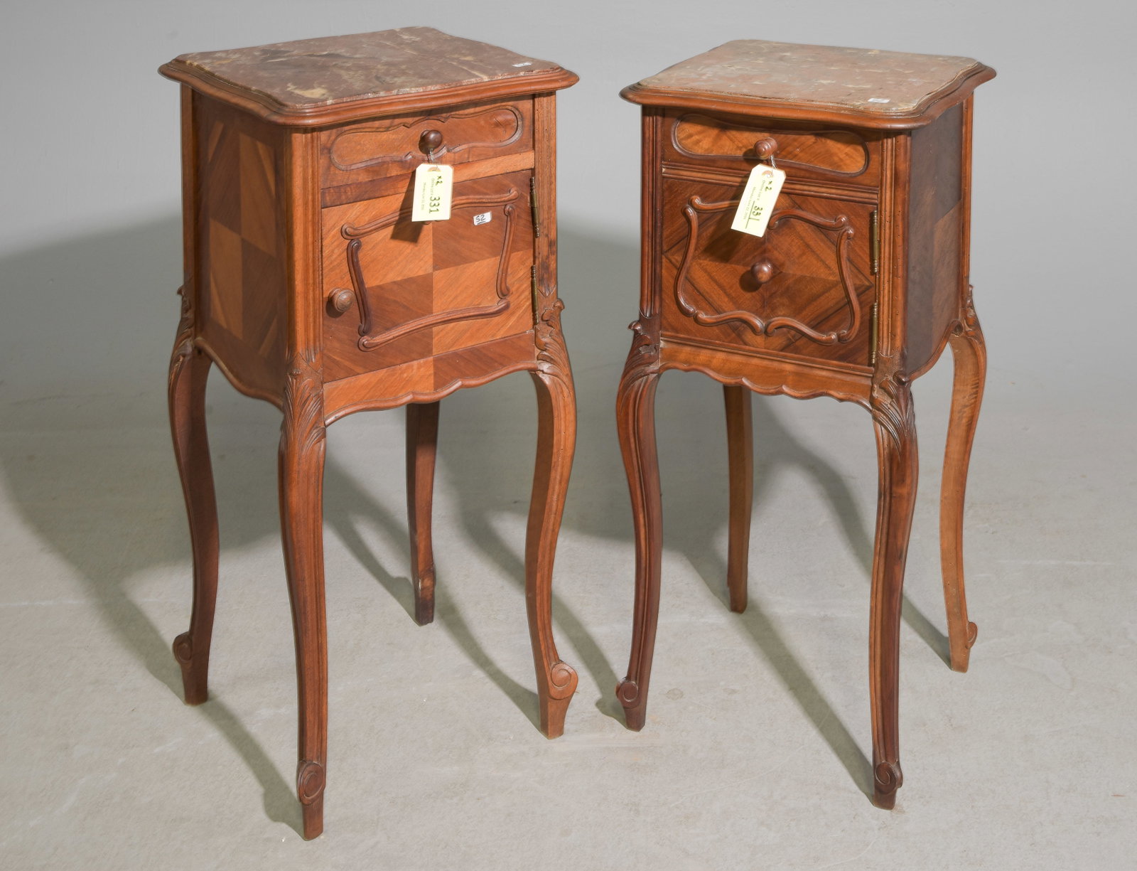 2 Louis XV Style Marble Top Nightstands #3 (1 of 6)