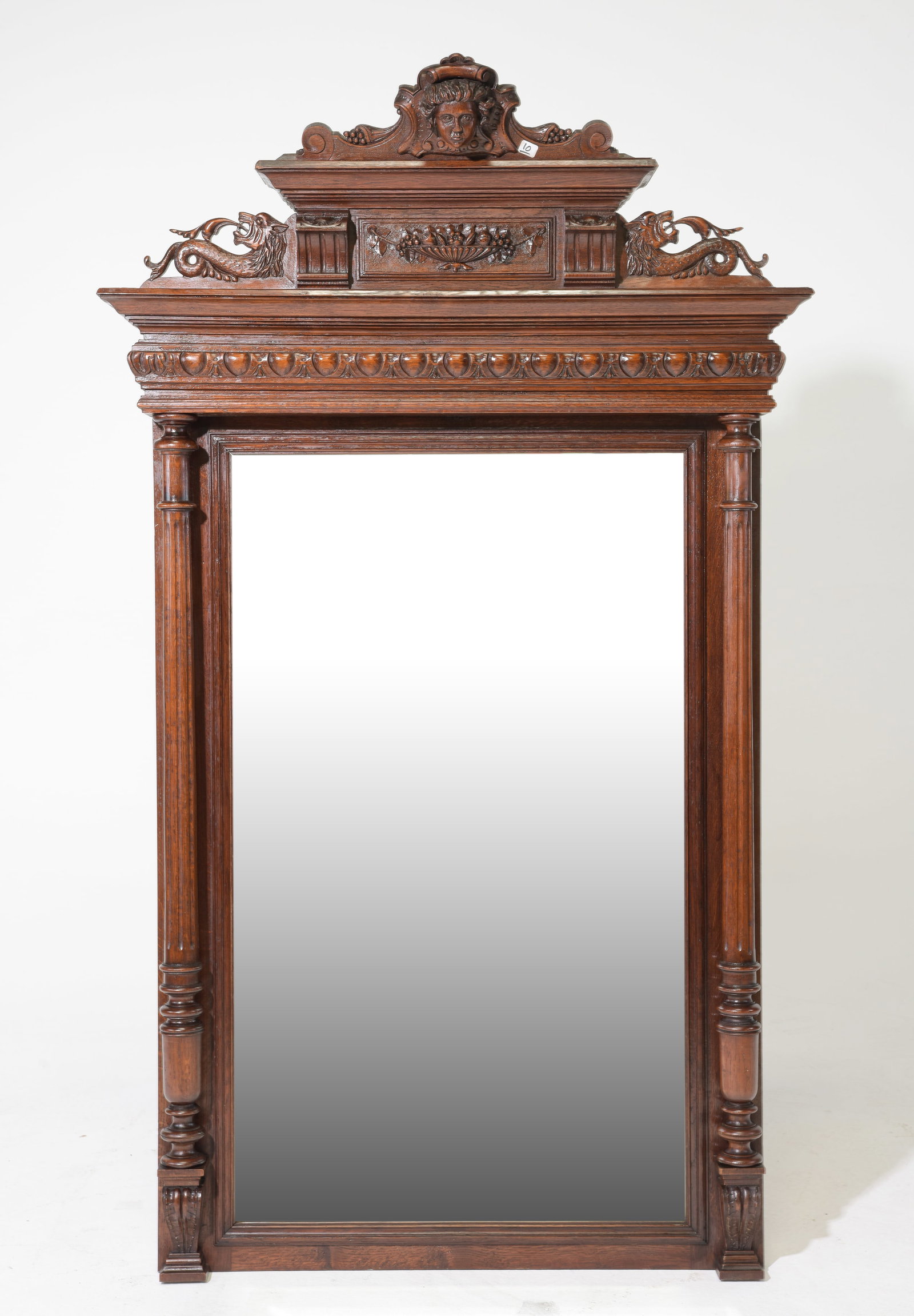 Henri II Style Oak Framed Beveled Mirror (1 of 4)