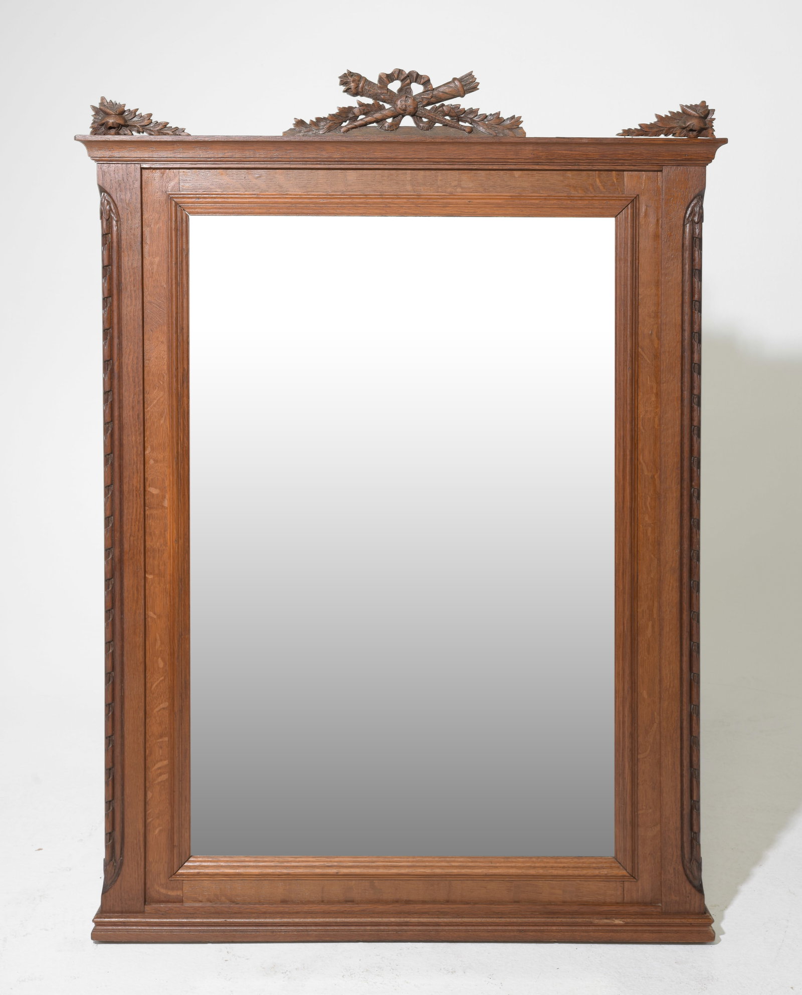 Louis XVI Style Oak Framed Beveled Mirror (1 of 4)