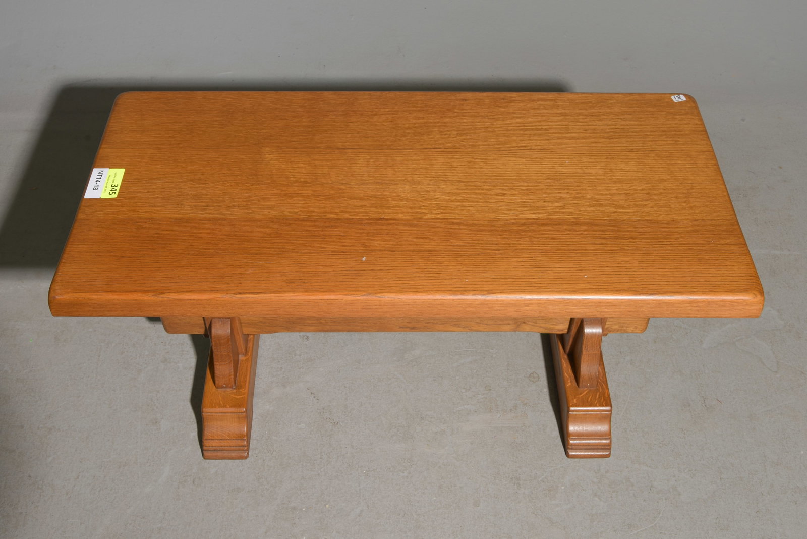 French Oak Trestle Base Coffee Table - 2
