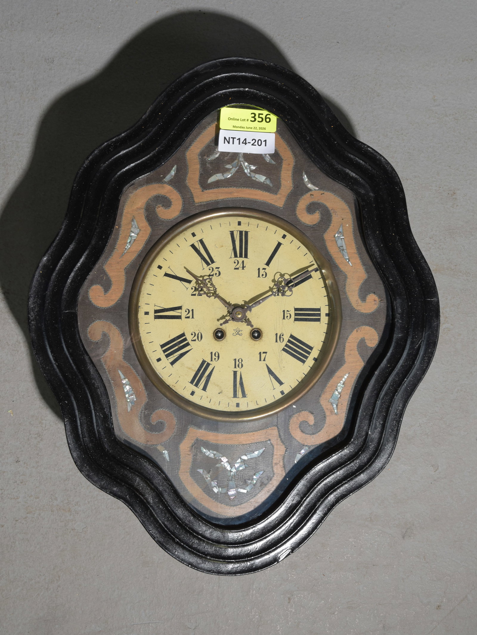 Napoleon III Style Ebonized Wall Clock (1 of 3)
