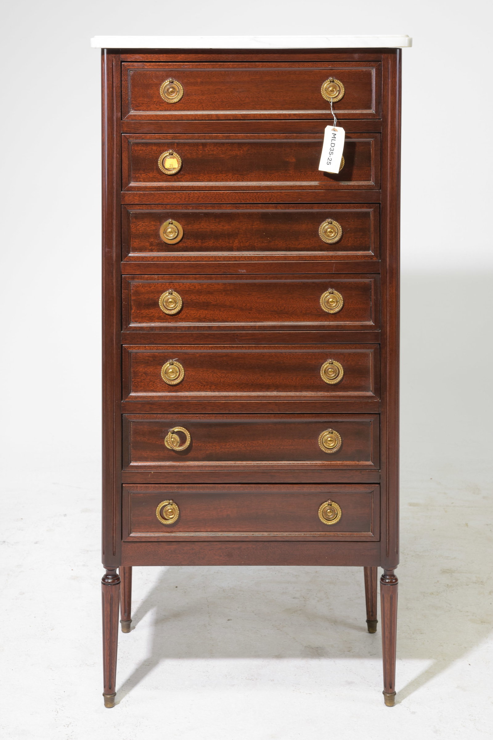 Louis XVI Style White Marble Top Semaniere (1 of 5)
