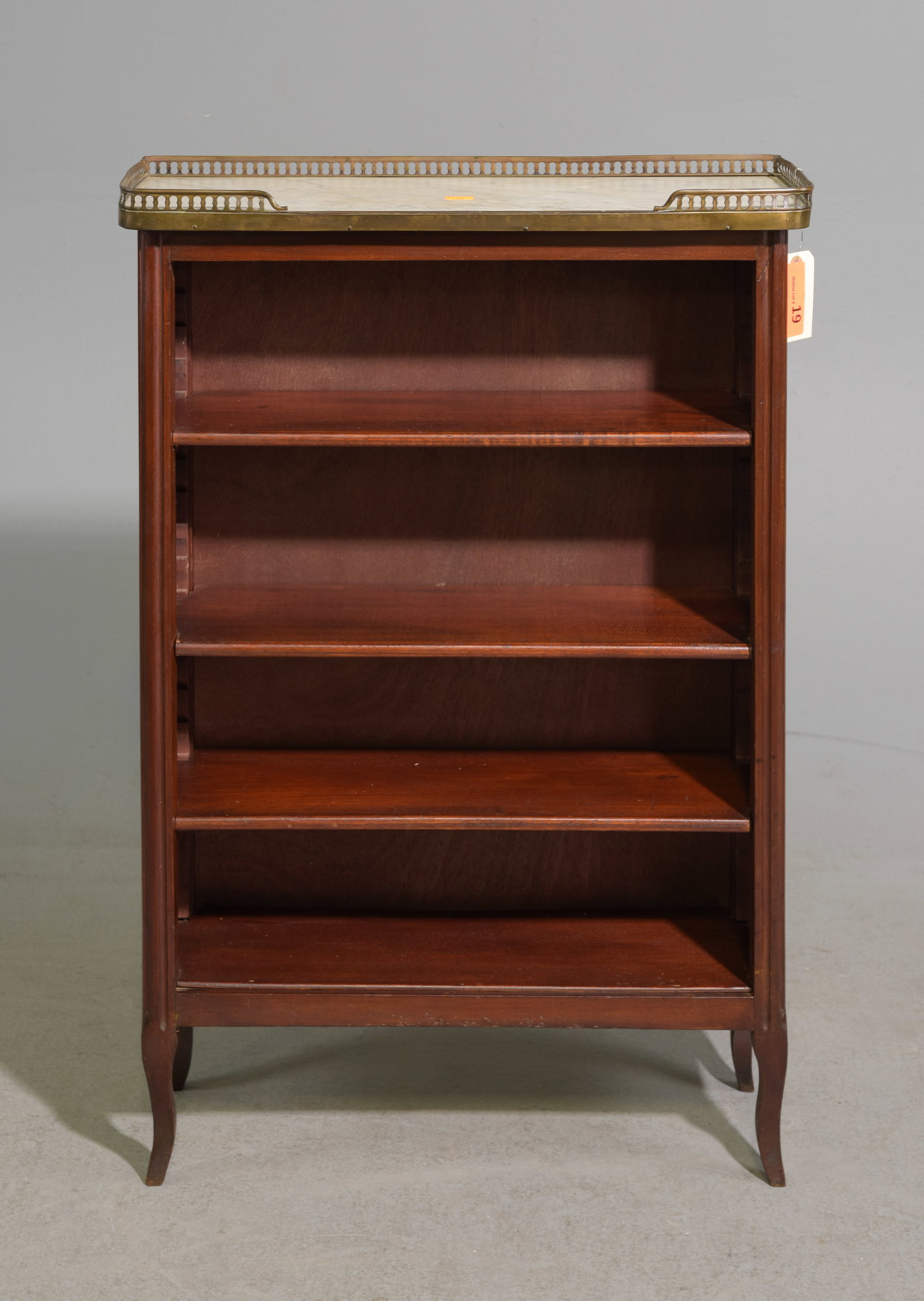 French White Marble Top Bookshelf with Gallery (1 of 3)