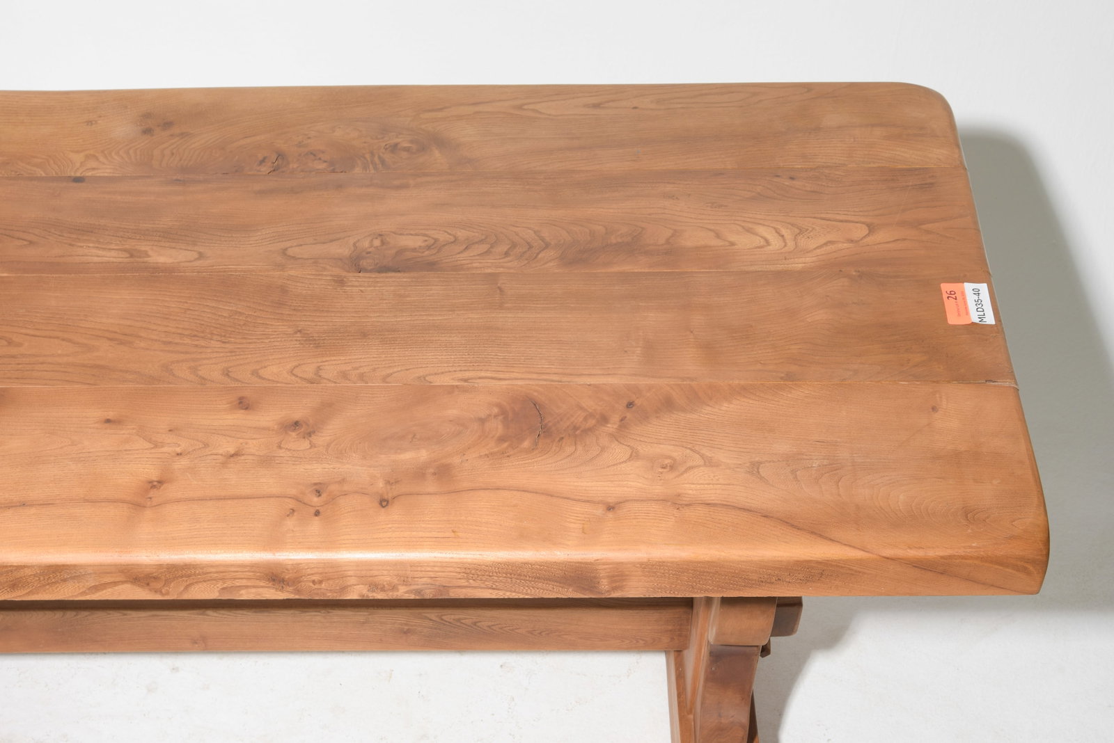 French Solid Oak Trestle Base Monastery Table - 3