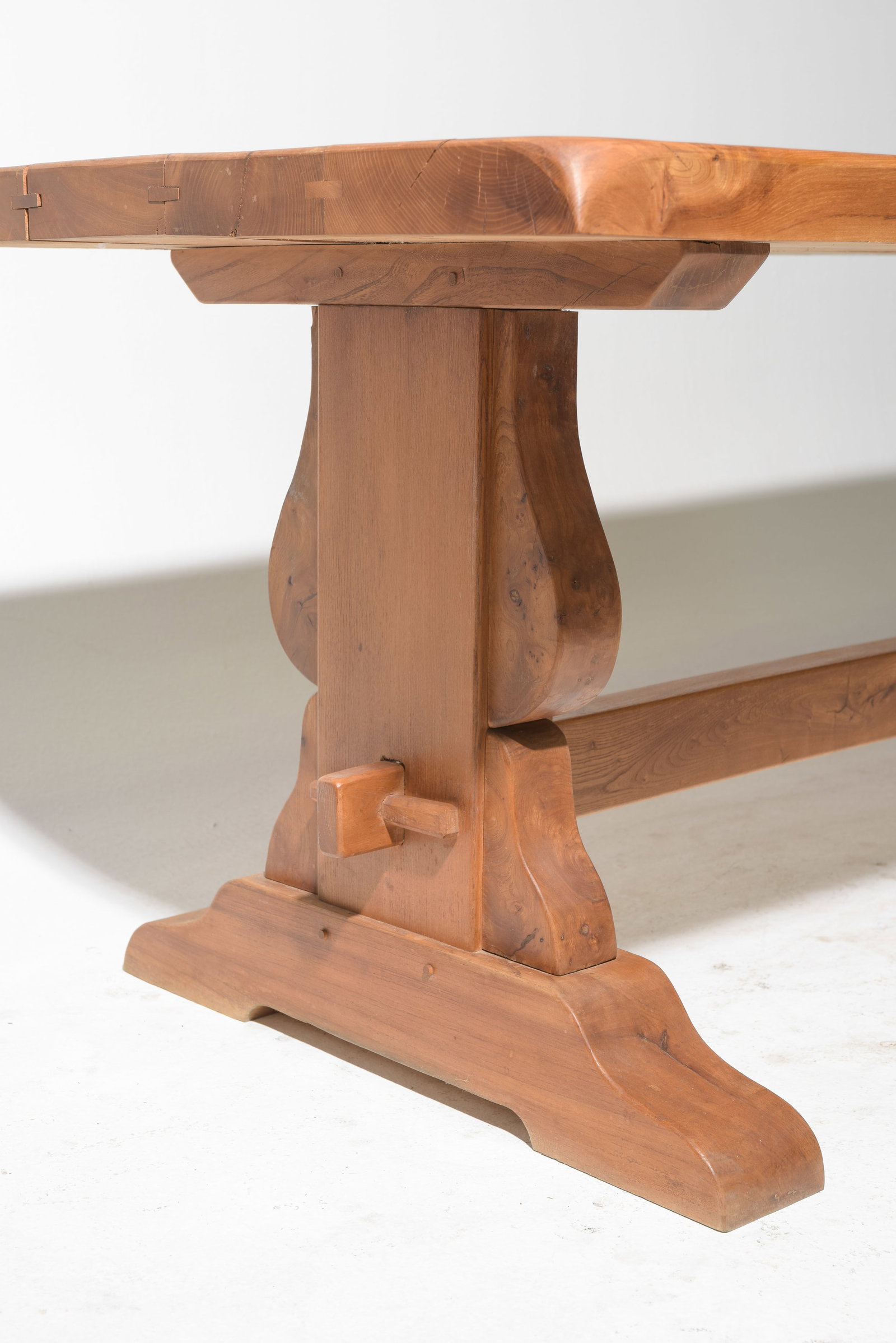 French Solid Oak Trestle Base Monastery Table - 4
