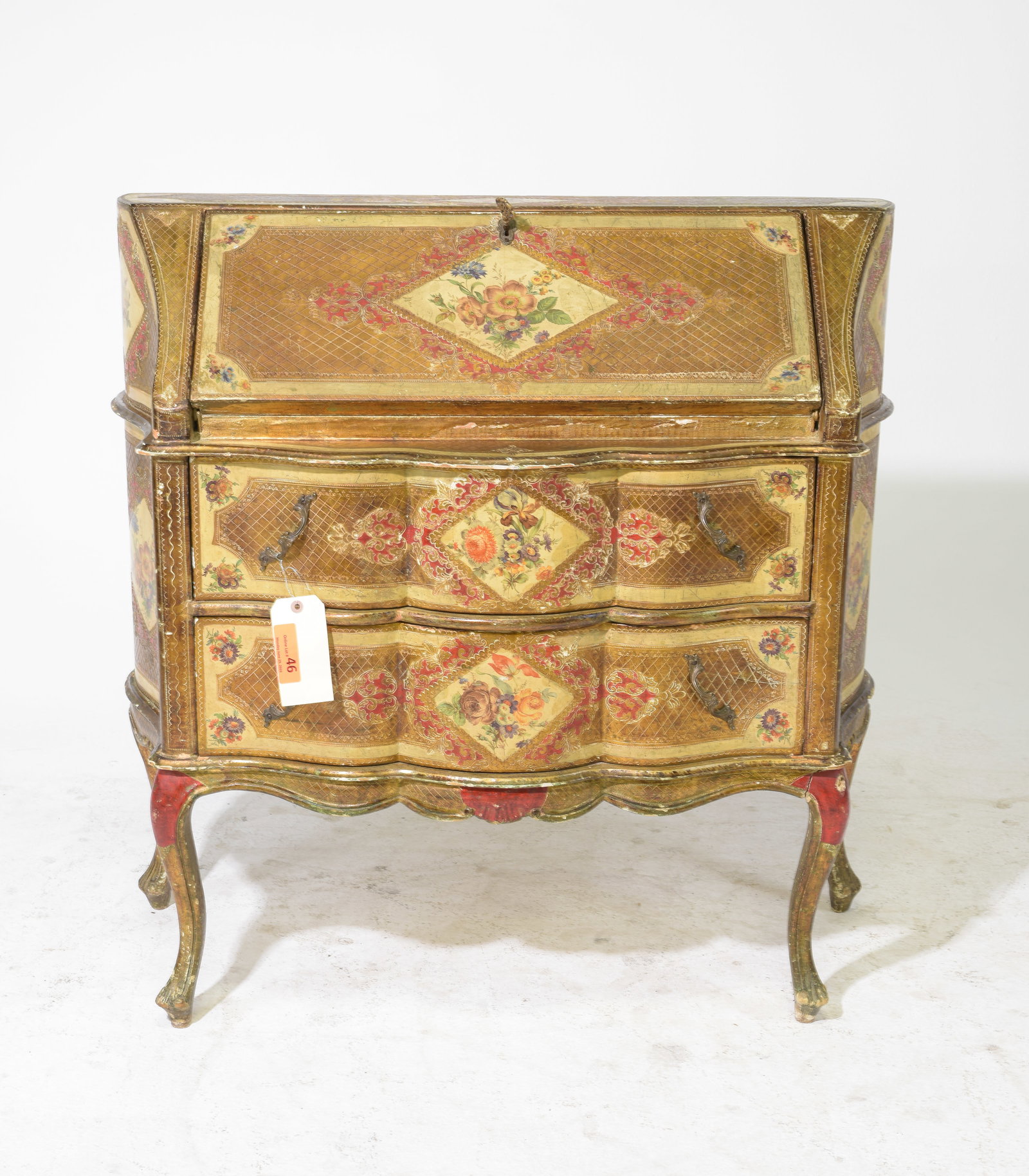 Florentine Drop Front Desk with Drawers (1 of 7)
