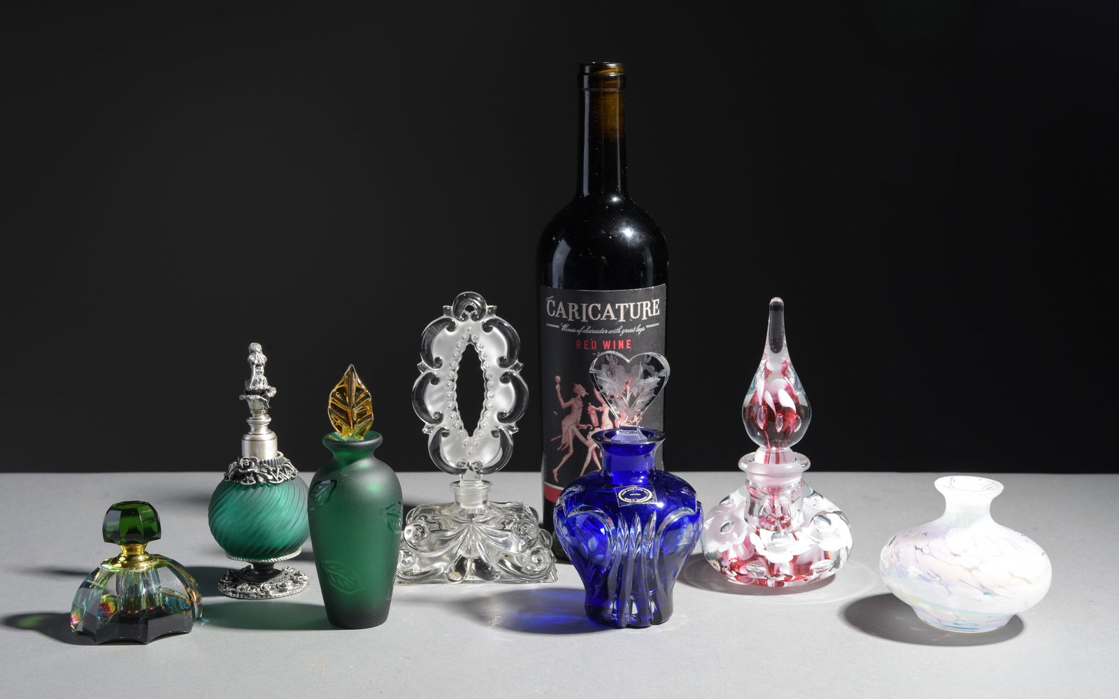 7 Vintage Art Glass & Other Perfume Bottles (1 of 6)