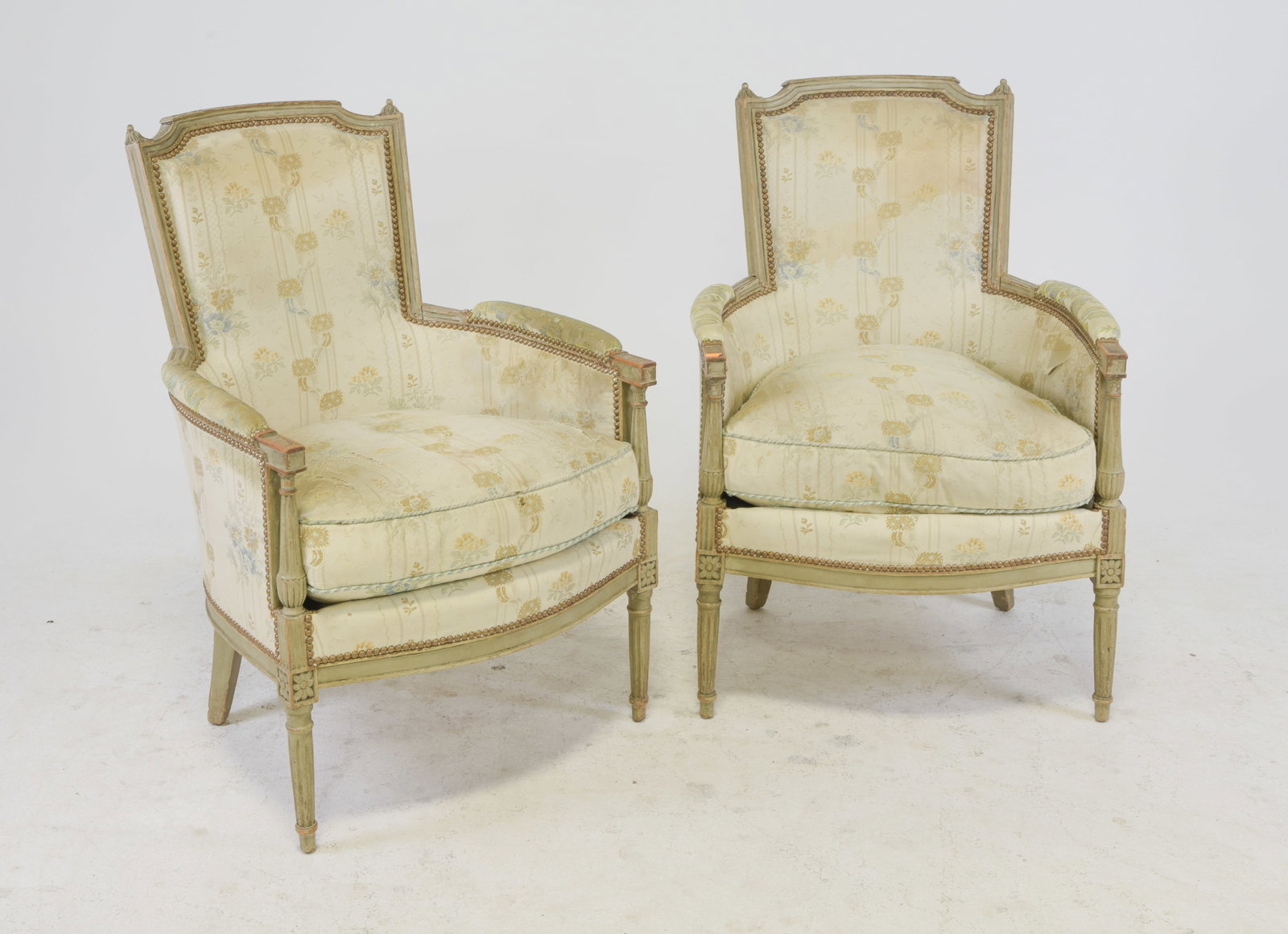 Louis XVI Style Pair of Painted Arm Chairs (1 of 5)