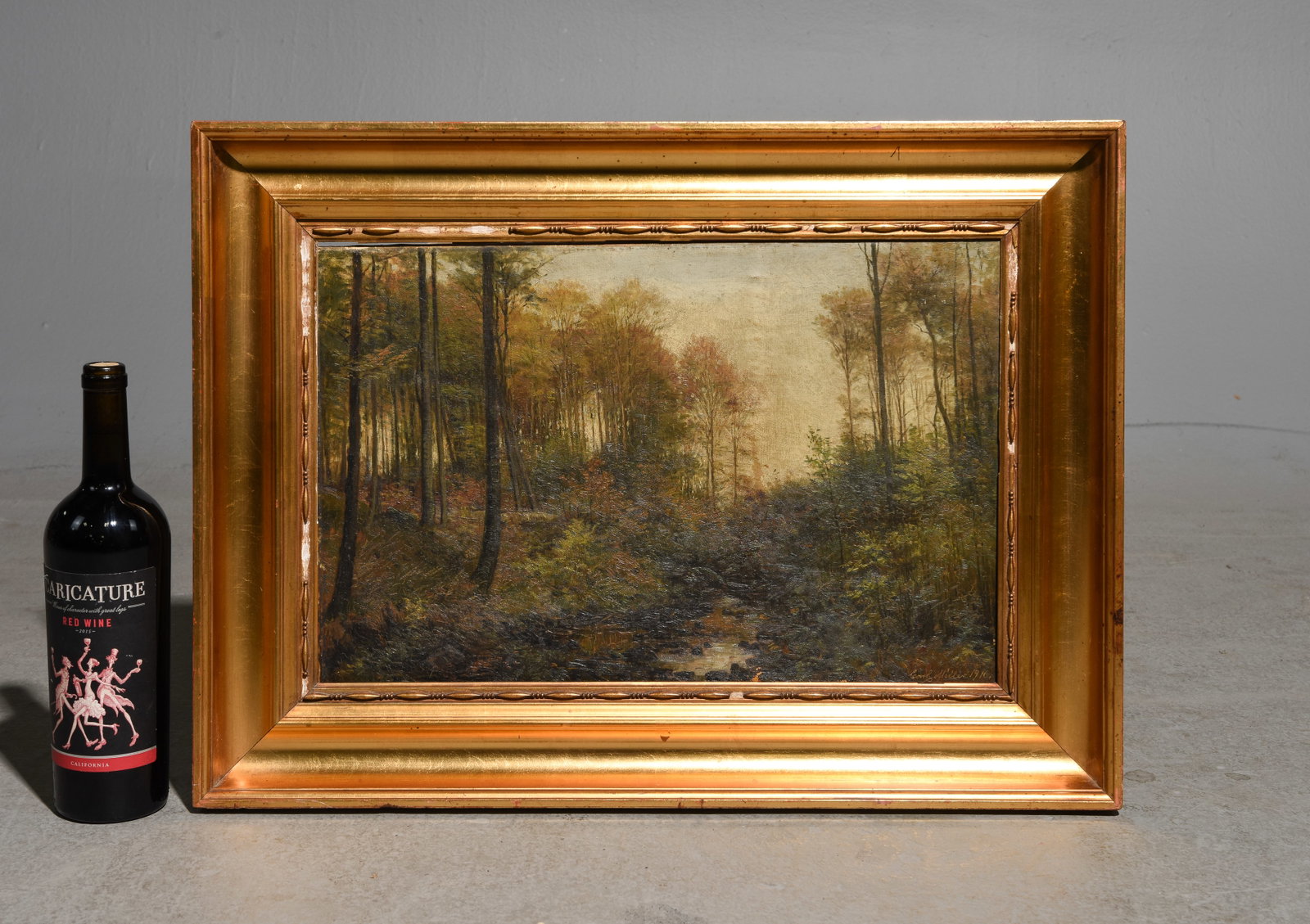 Antique Gold Framed Oil on Canvas Landscape (1 of 3)