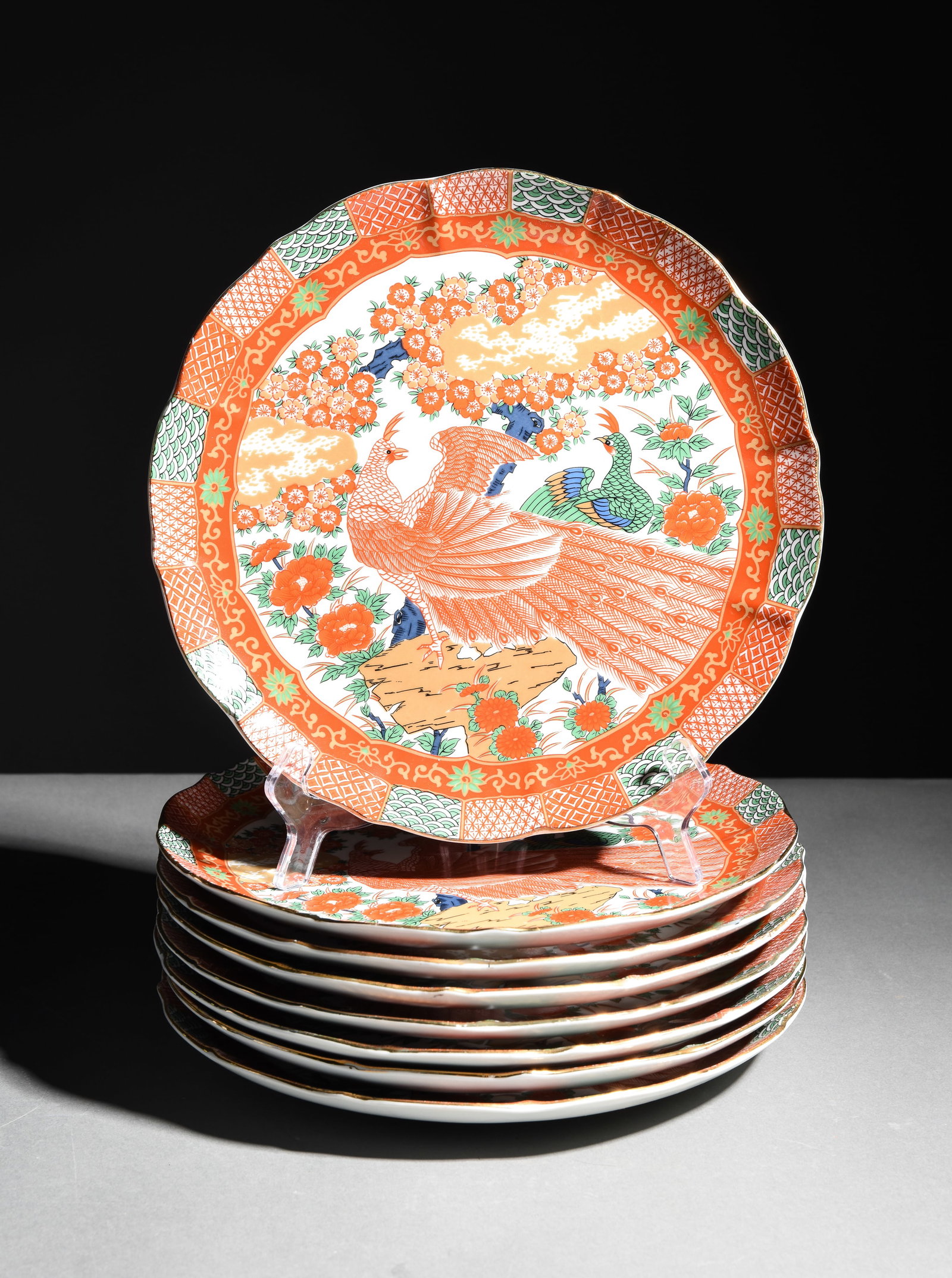 8 Japanese Imari Style Dinner Plates (1 of 4)