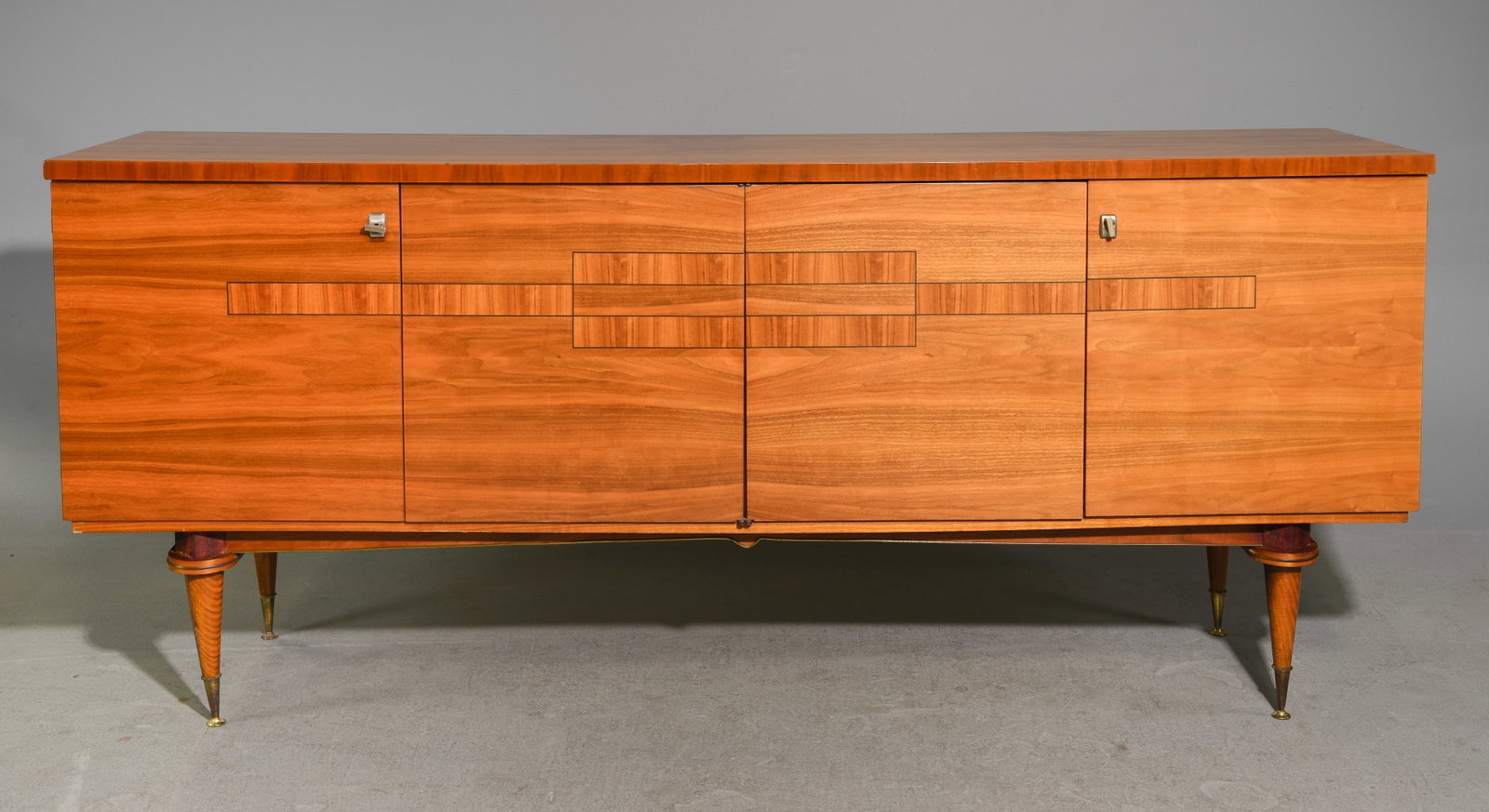 French Walnut Veneer Four Door Sideboard (1 of 7)