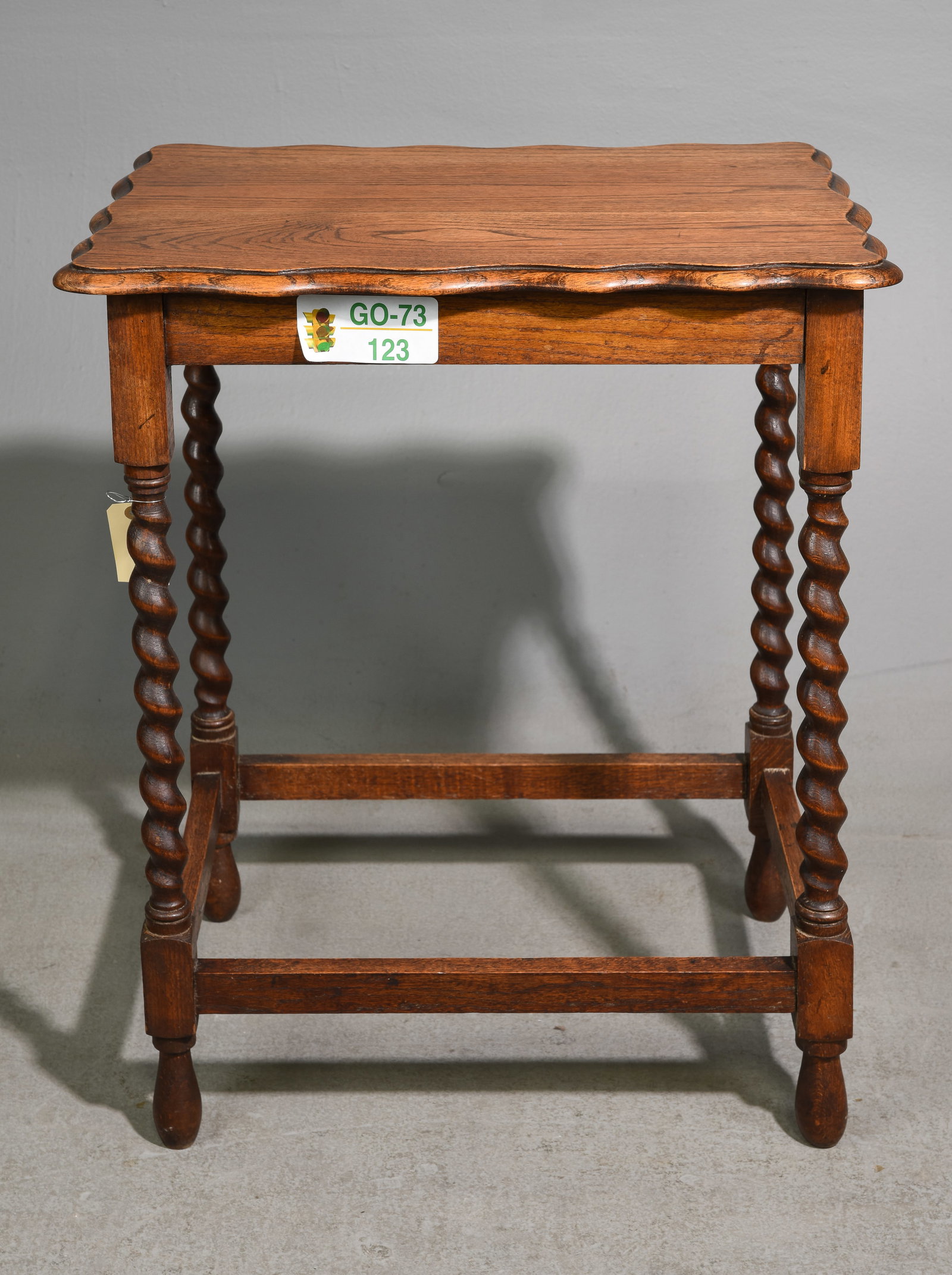 British Oak Barley Twist Occasional Table c.1920's #3: British Oak Barley Twist Occasional Table c.1920's - 28 in tall x 24 x 18